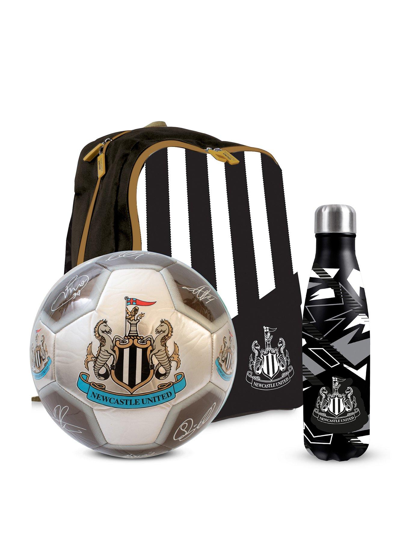 undefined Football Bundle: Size 5 Metallic Signature Football, 500ml Stainless Steel Vacuum Flask  &  Large Backpack