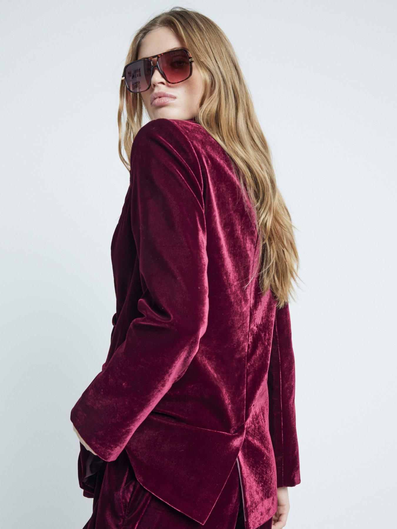 Soft Velvet Jacket Dark Red