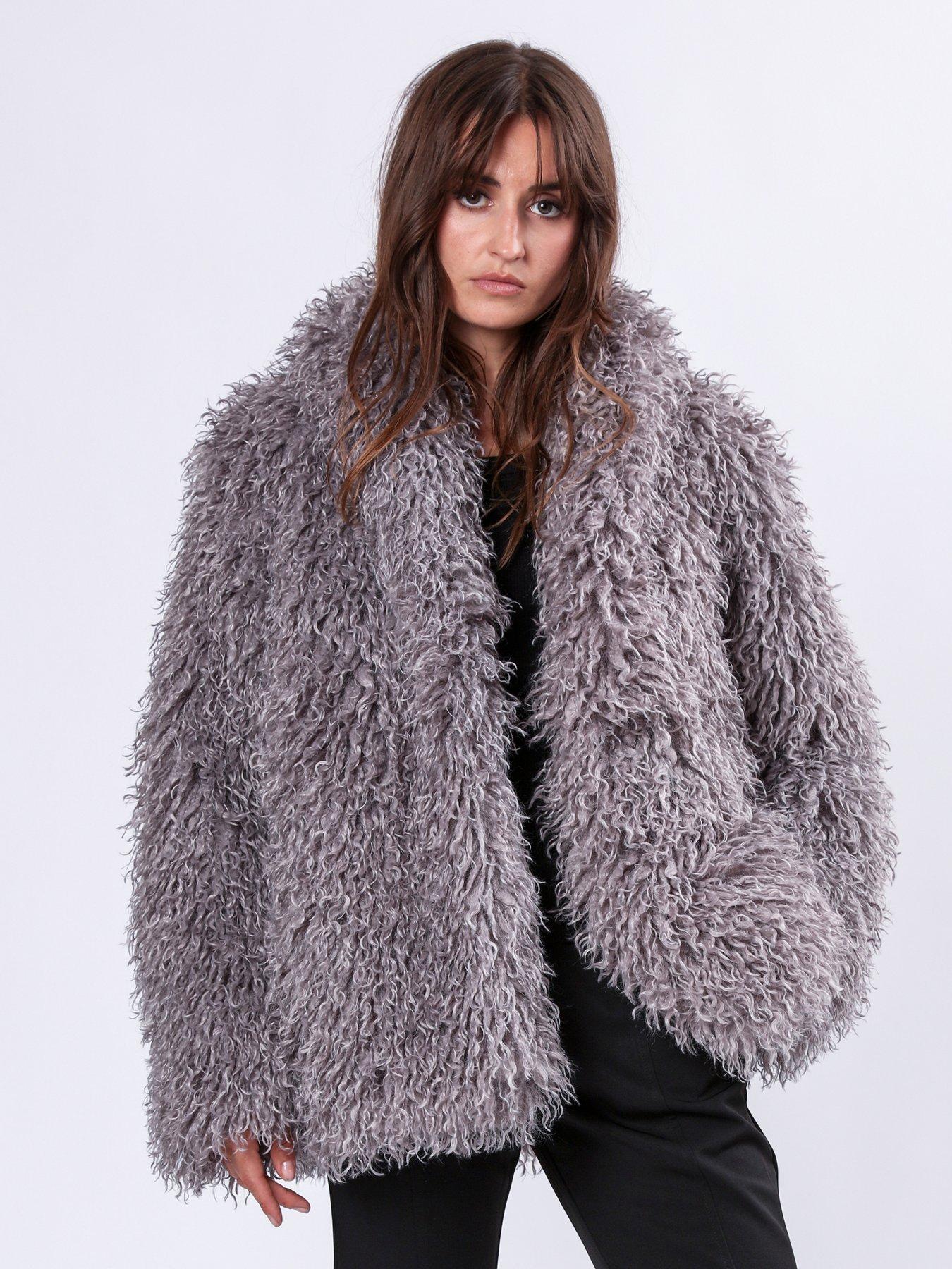 Short faux fur coat clearance