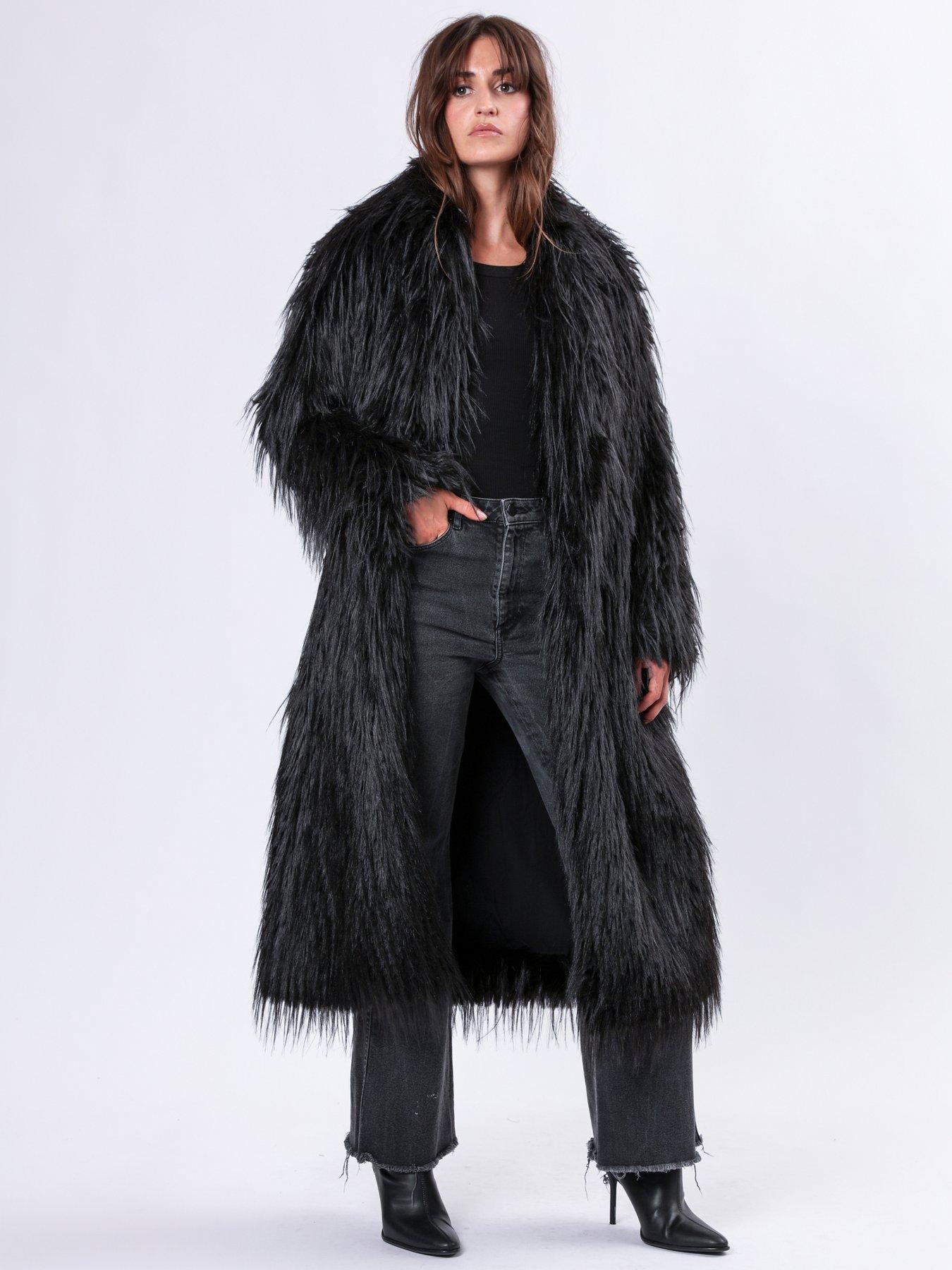 Long black fur best sale