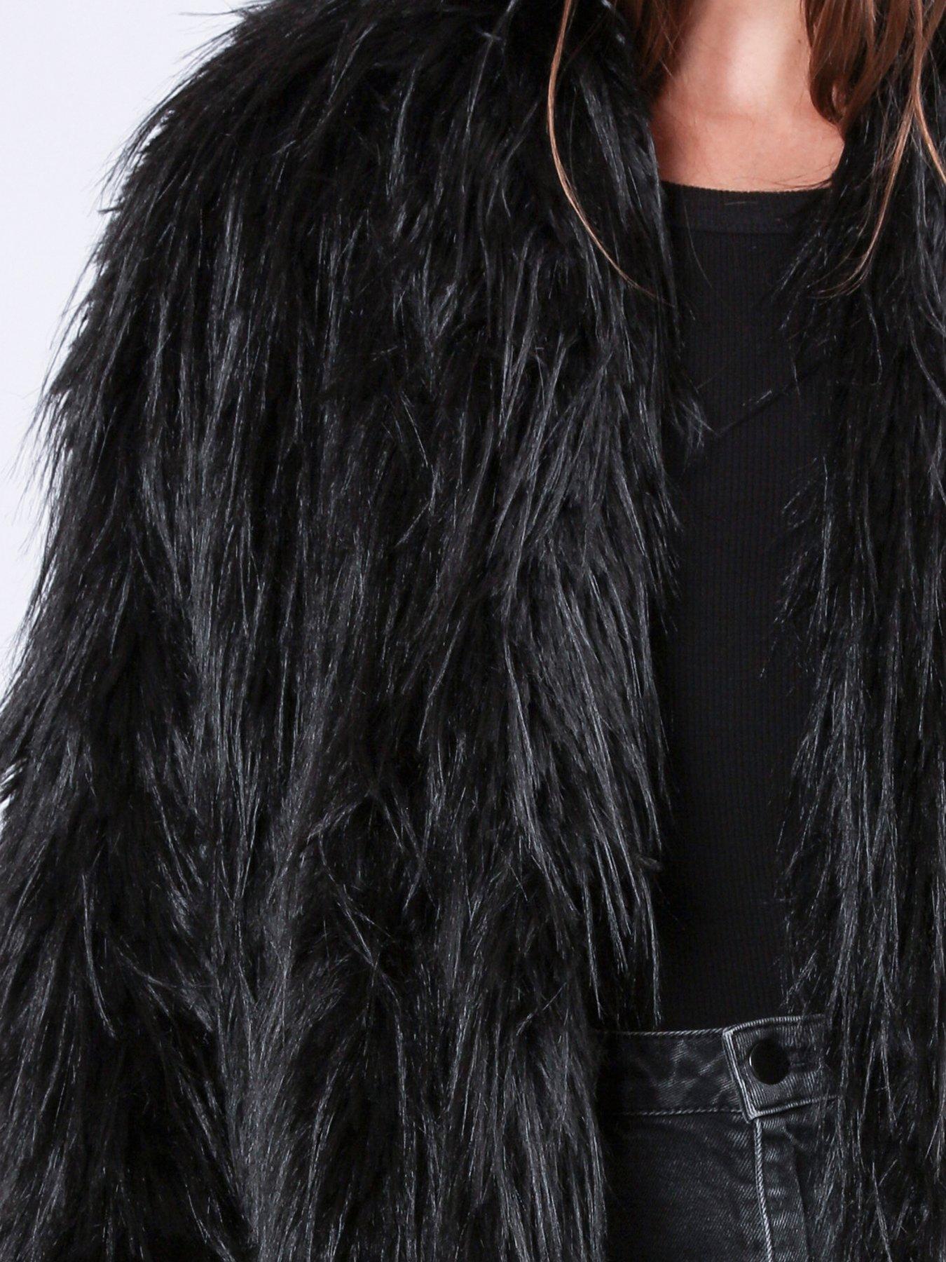 Long hair faux fur coat hotsell