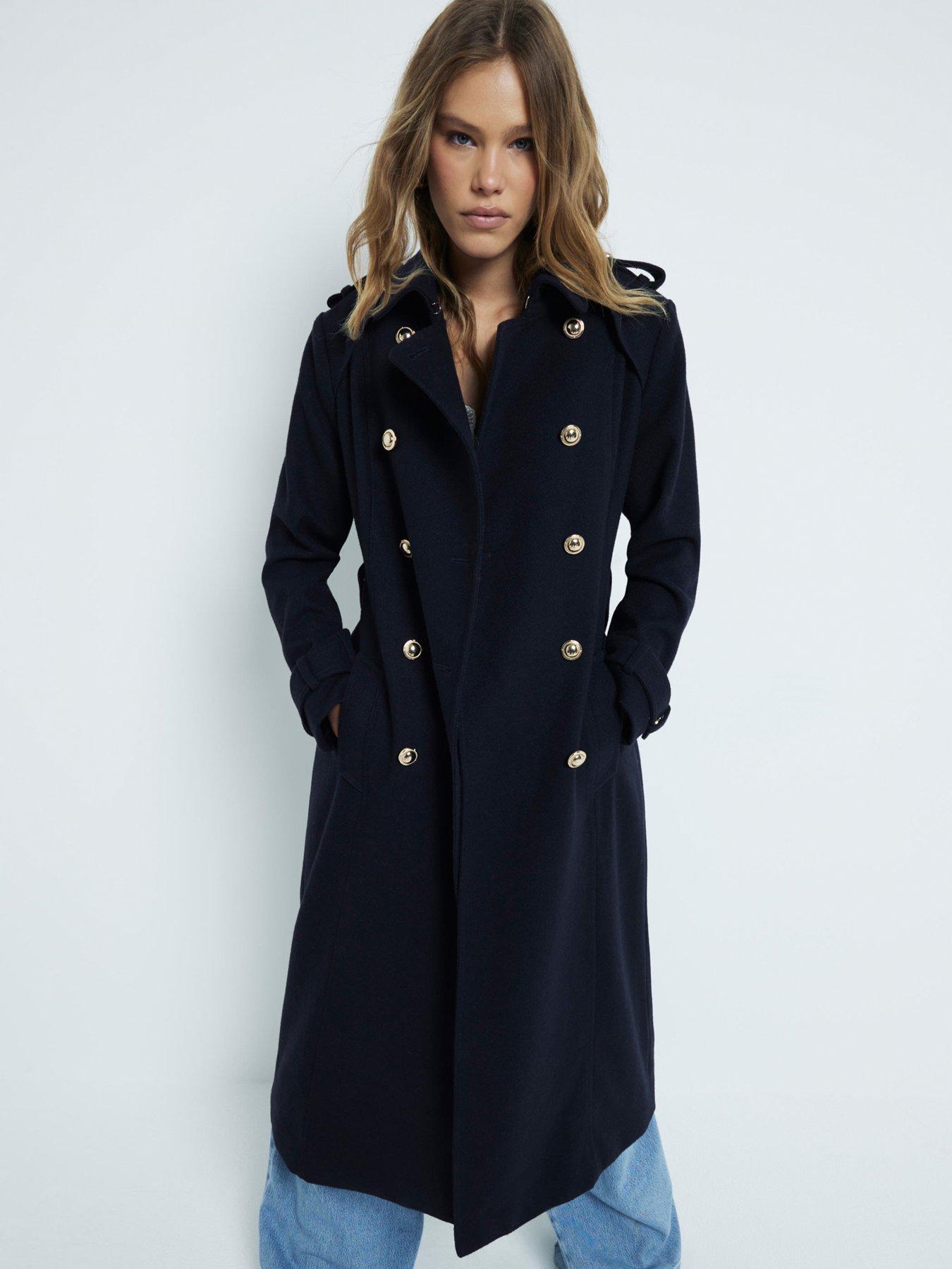 undefined Smart Wool City Trench - Navy