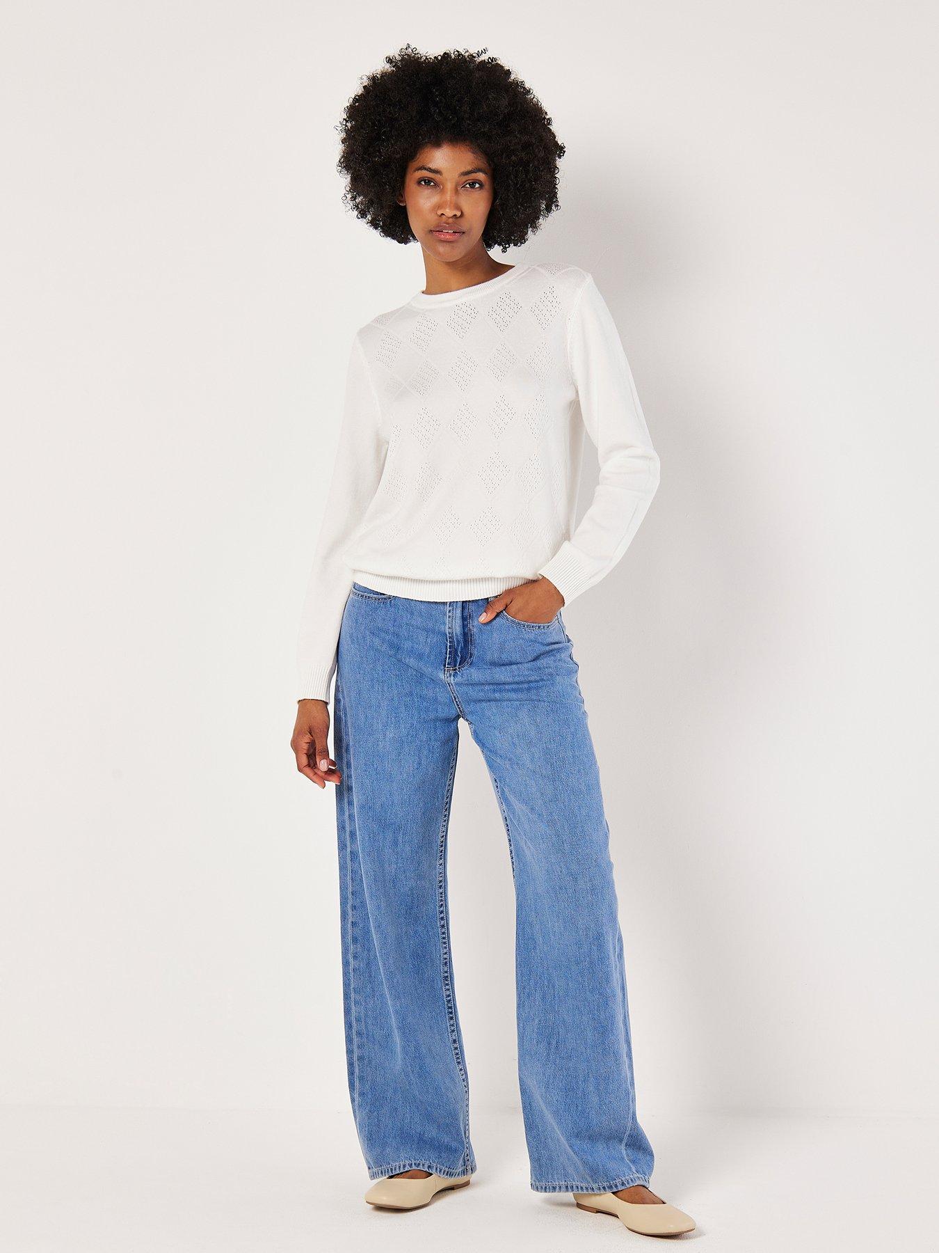 Image 3 of 4 of Apricot Diamond Pointelle Basic Jumper