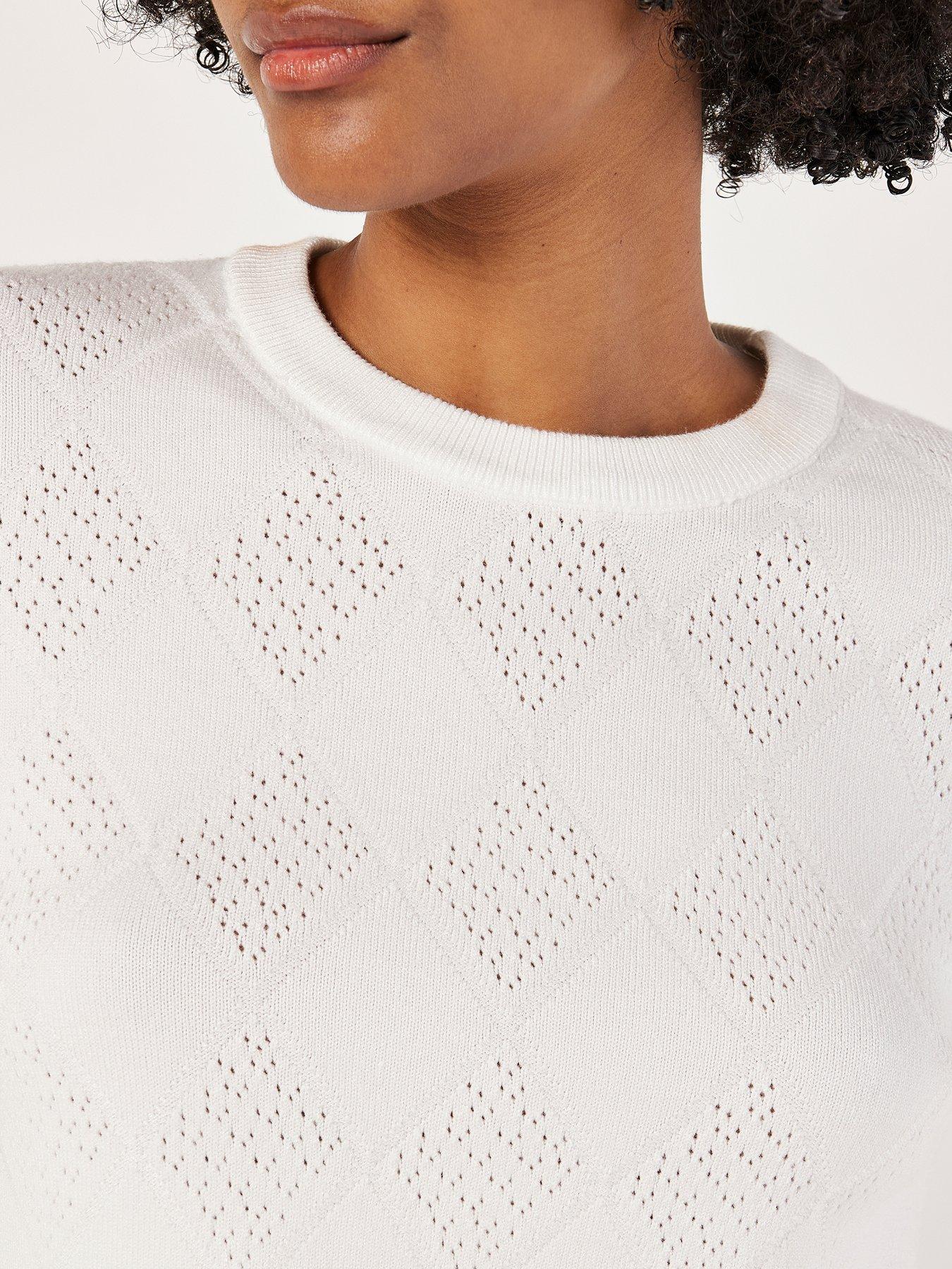 Image 4 of 4 of Apricot Diamond Pointelle Basic Jumper