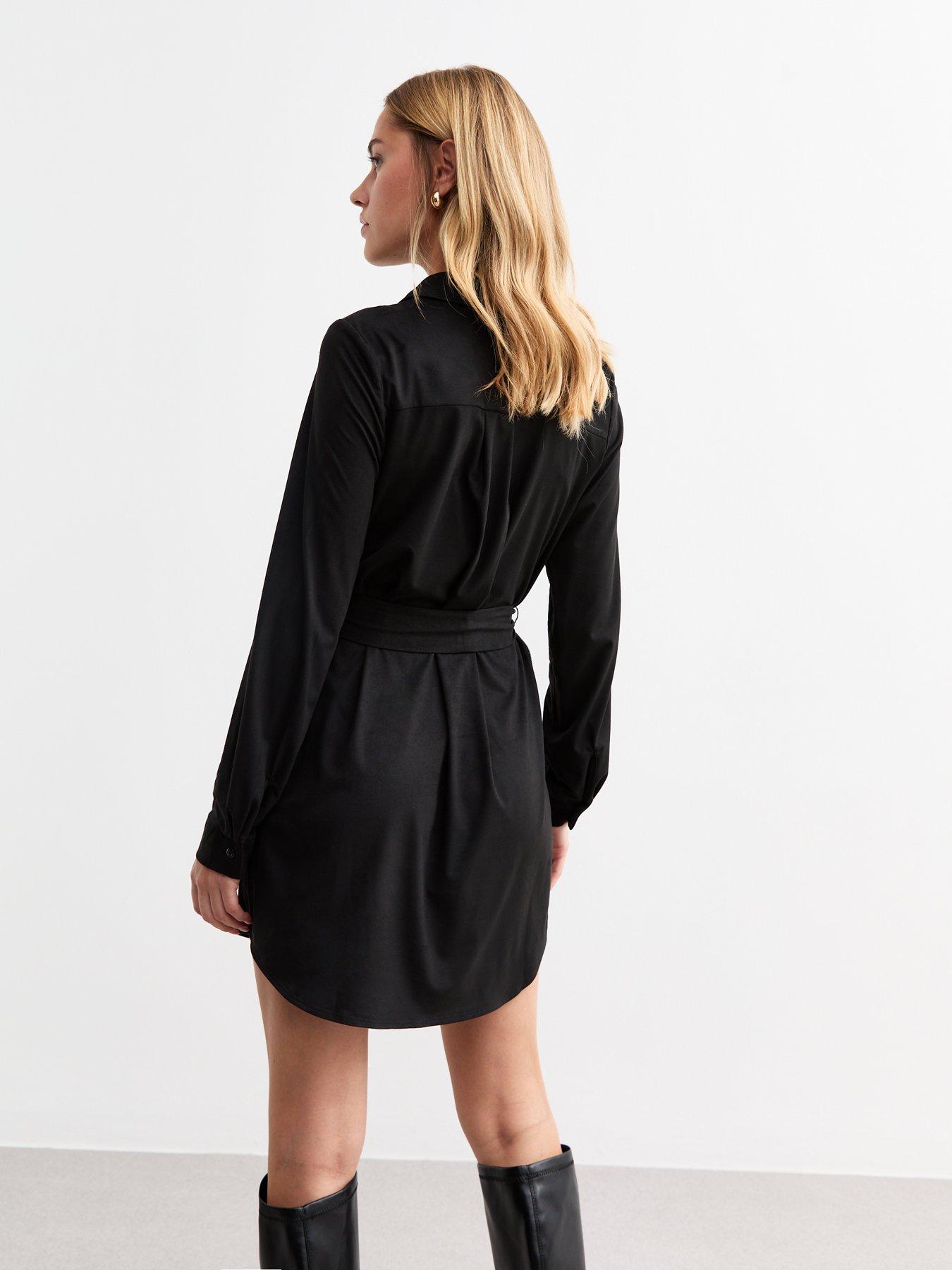 Faux suede shirt dress online