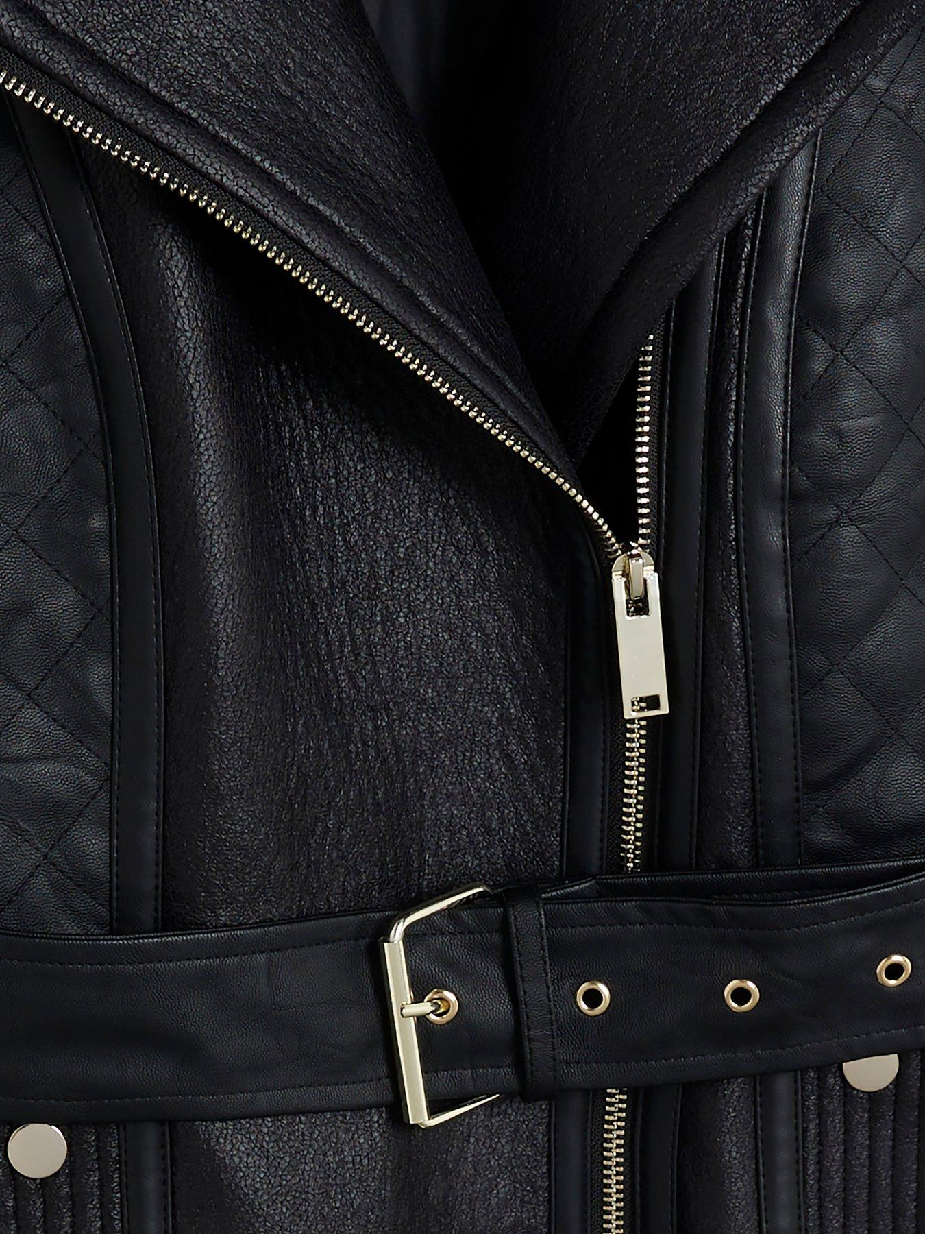 River island quilted biker jacket online