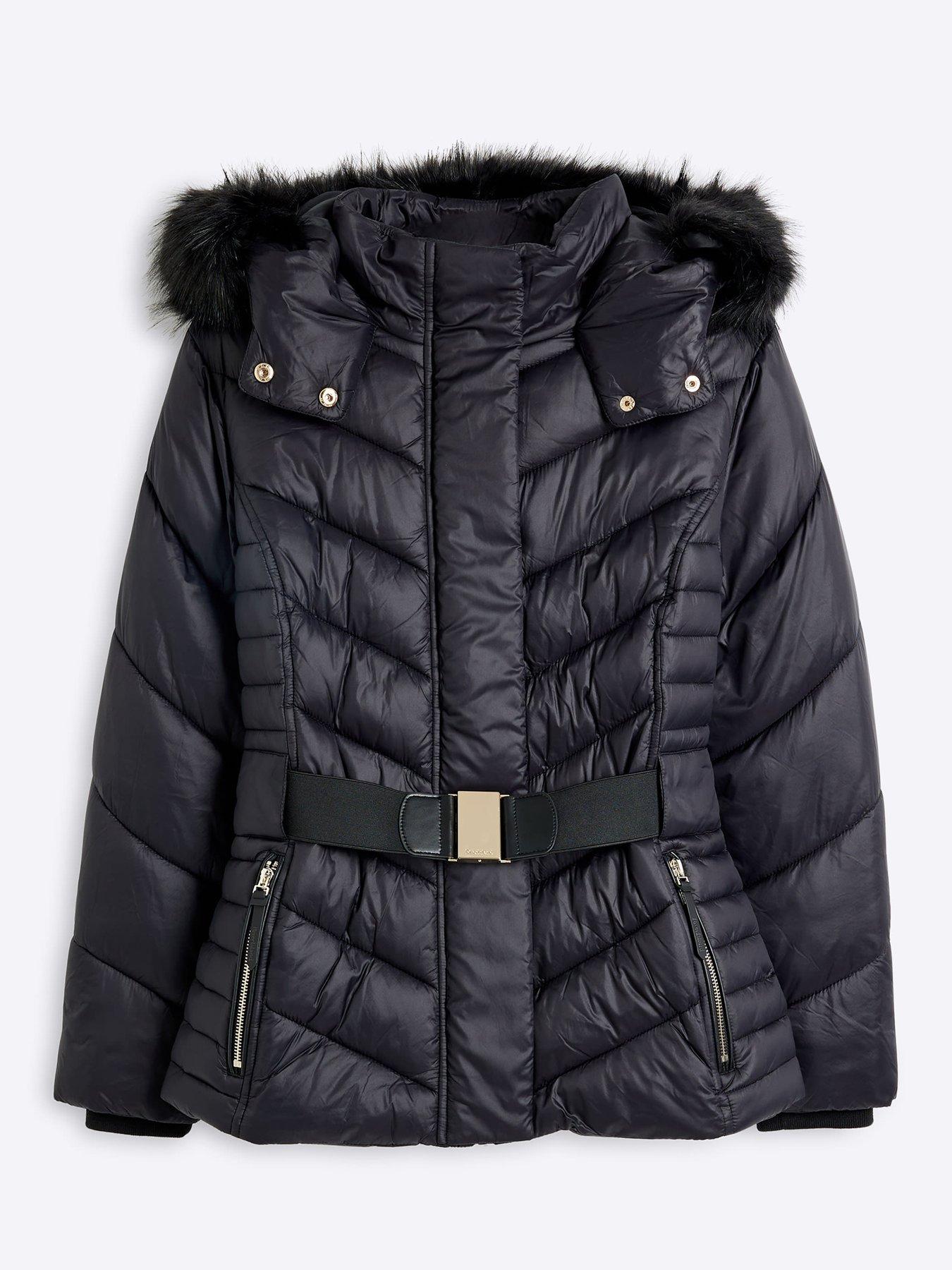 River Island Slim Padded Jacket Black Very