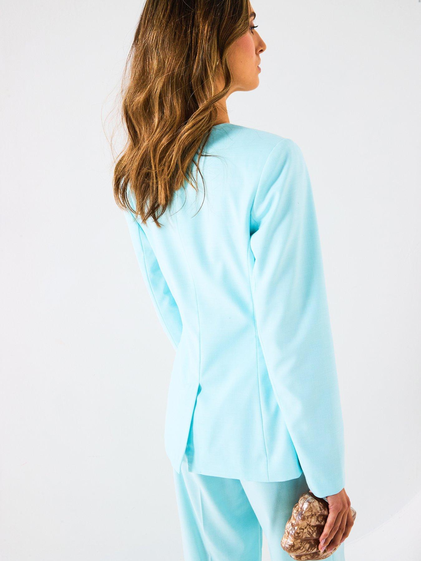 Image 2 of 6 of V by Very Collarless Blazer Co-Ord - Green
