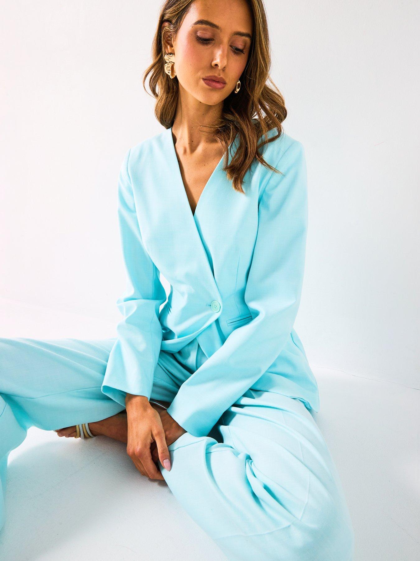 Image 5 of 6 of V by Very Collarless Blazer Co-Ord - Green