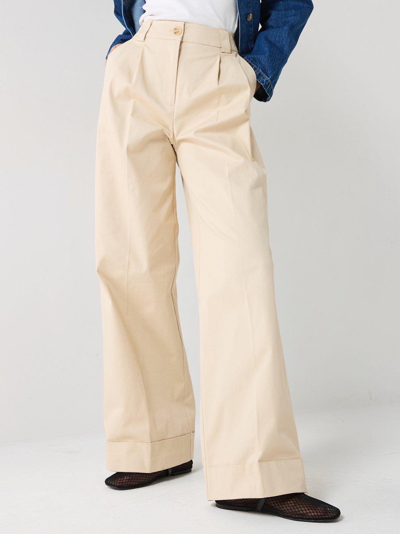 V by Very Turn Up Straight Leg Trousers - Butter Lemon