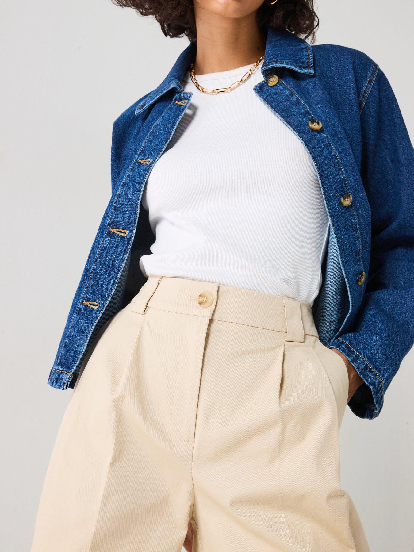 Image 4 of 6 of V by Very Turn Up Straight Leg Trousers - Butter Lemon