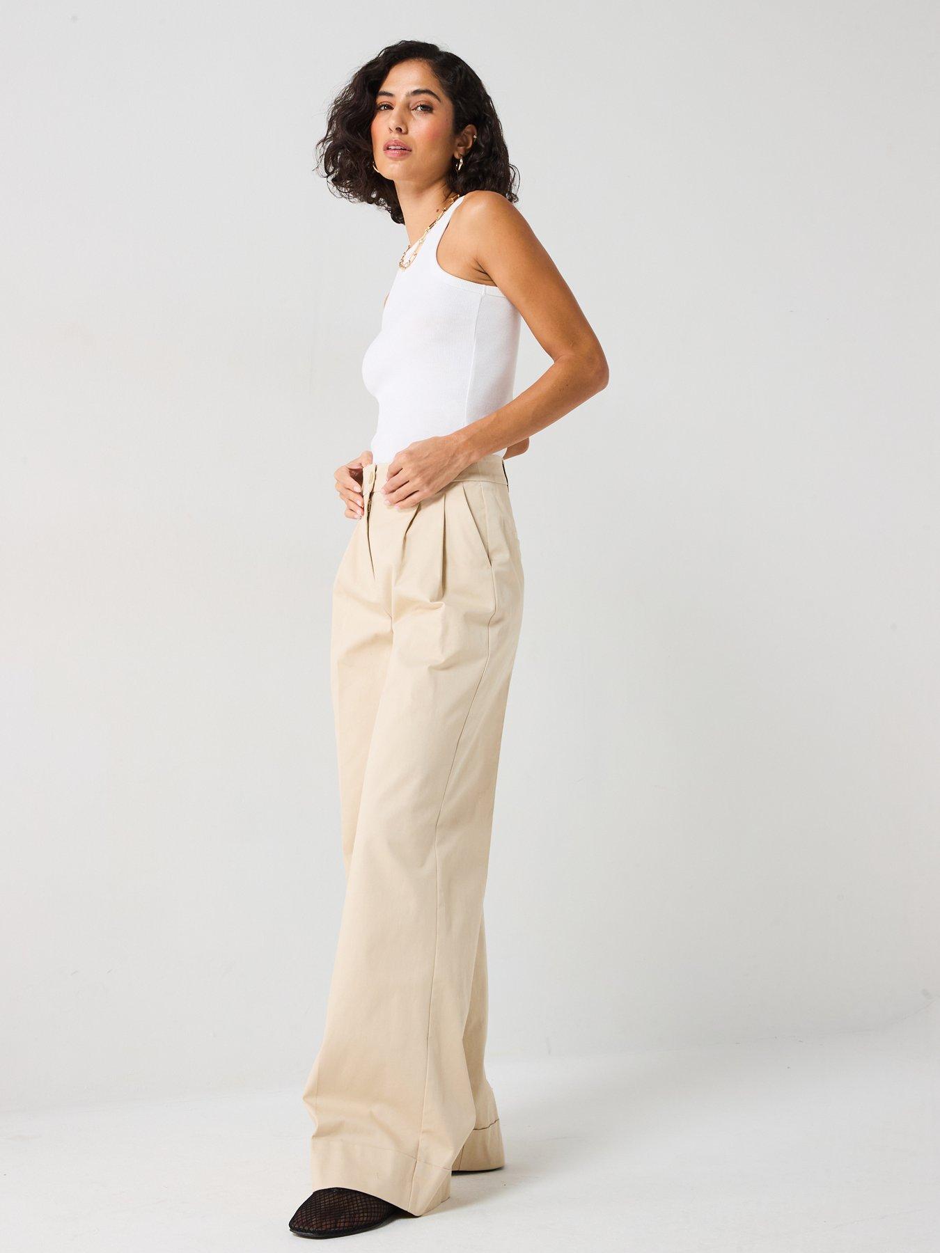 Image 5 of 6 of V by Very Turn Up Straight Leg Trousers - Butter Lemon