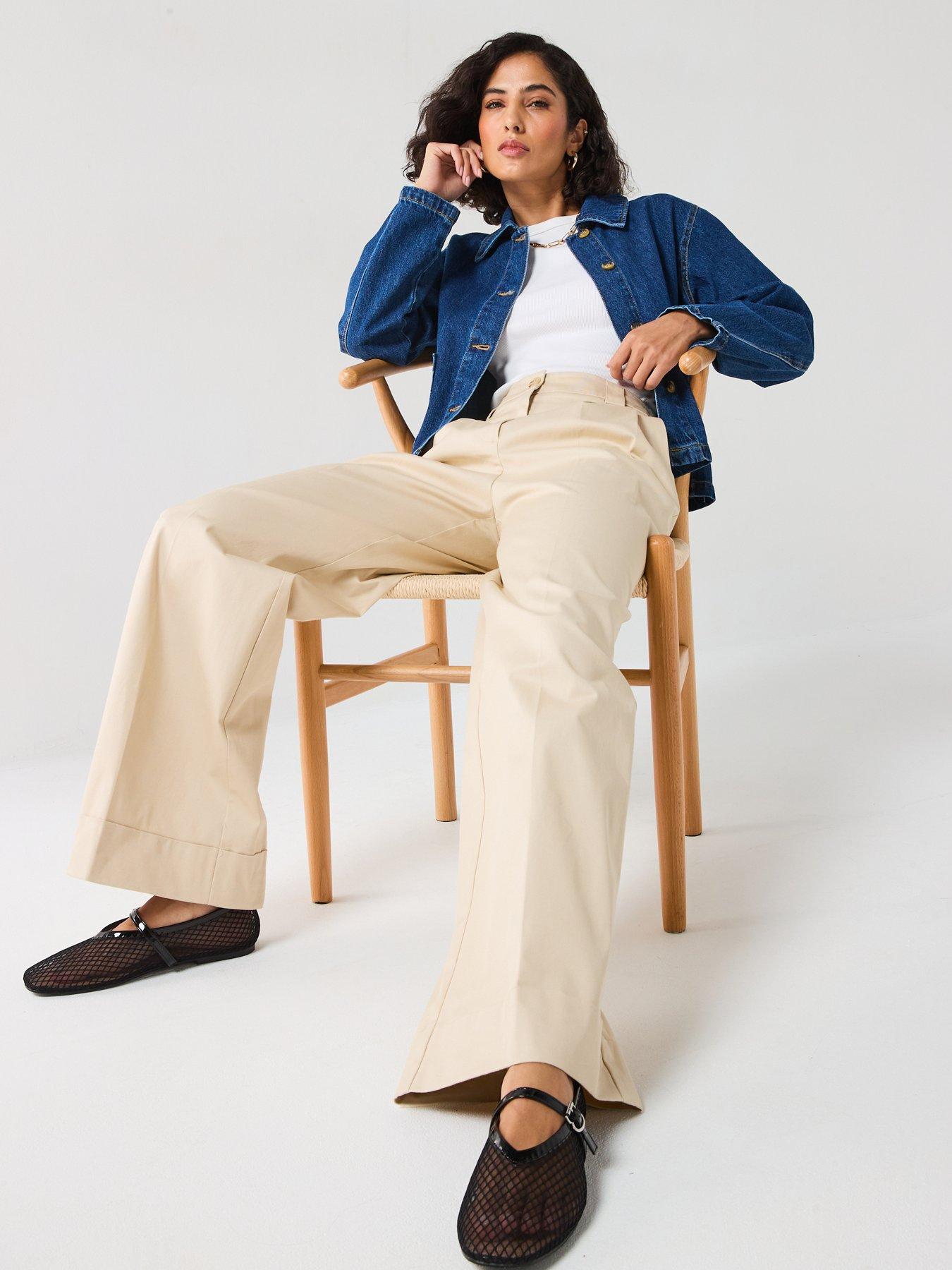 Image 6 of 6 of V by Very Turn Up Straight Leg Trousers - Butter Lemon