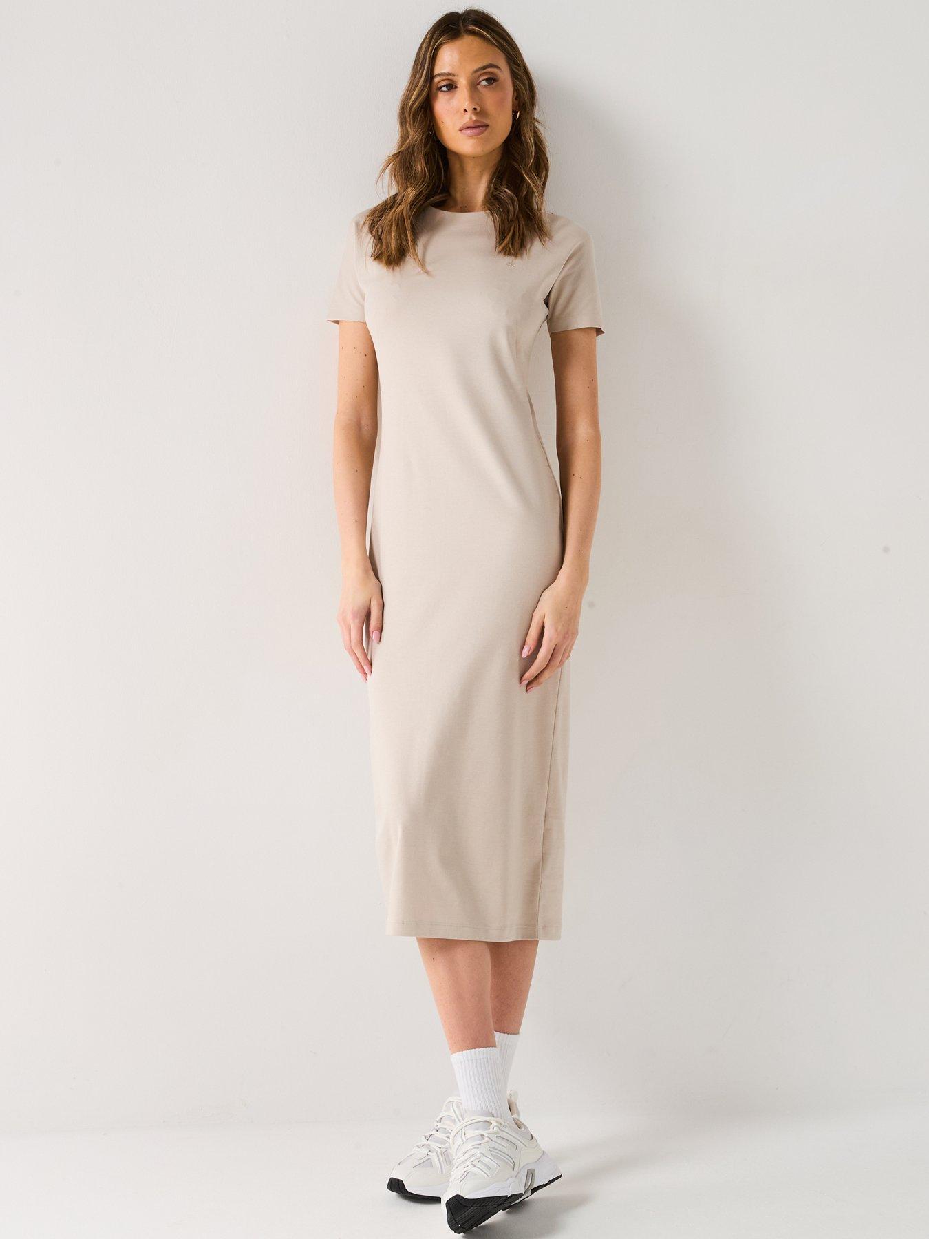 Calvin Klein T-Shirt Midi Dress - Beige | Very