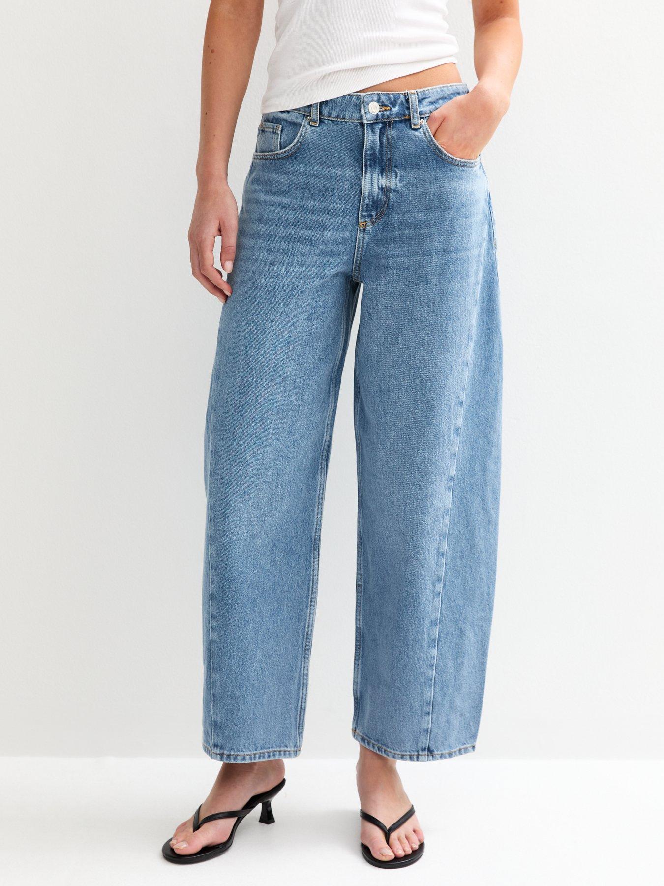 undefined Washed Barrel Leg Jeans - Blue