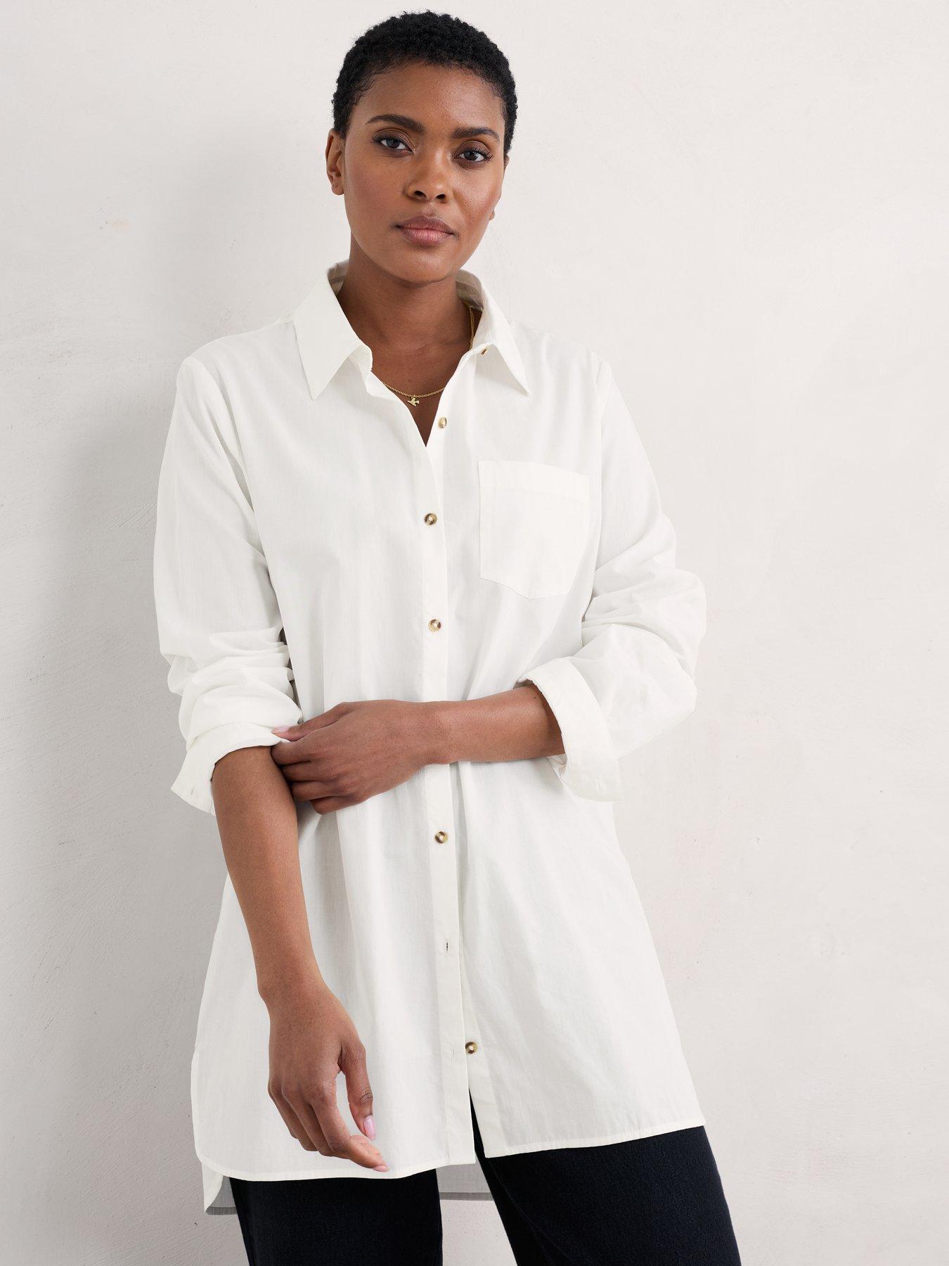 Seasalt Cornwall Button Up Shirt - White, White, Size 12, Women