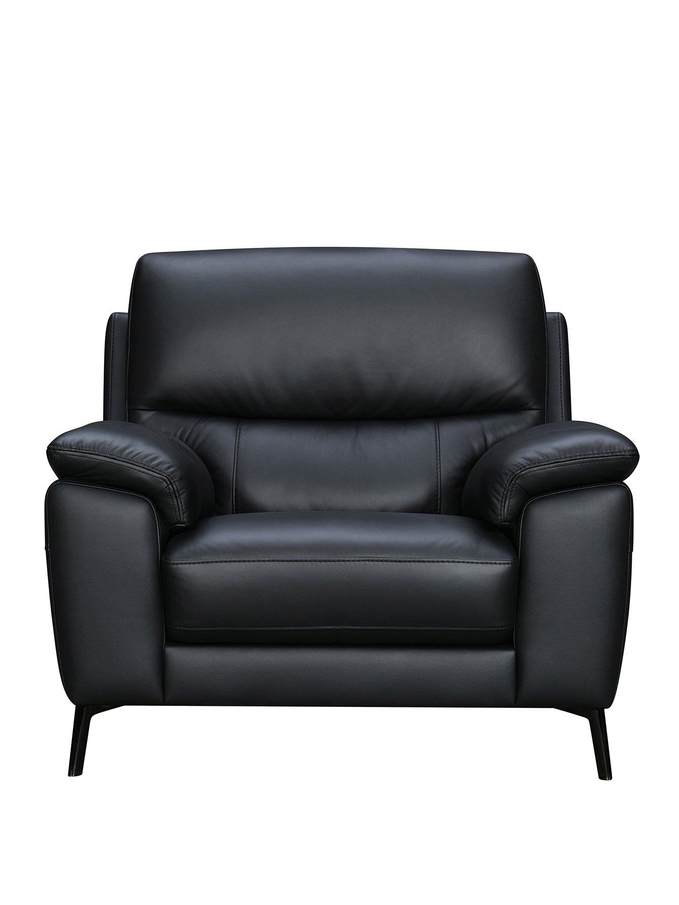 Product photograph of Very Home Lesta Leather Chair from very.co.uk