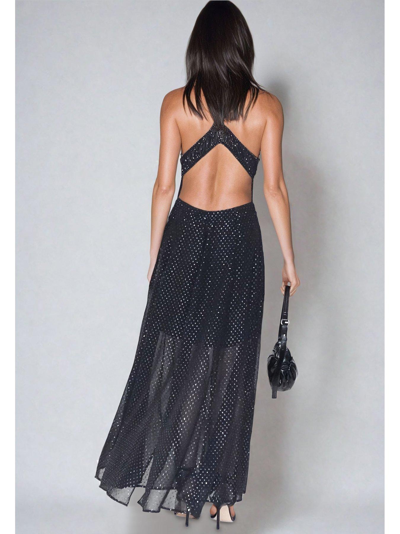 Image 2 of 4 of Religion Halterneck Maxi Dress - Grey