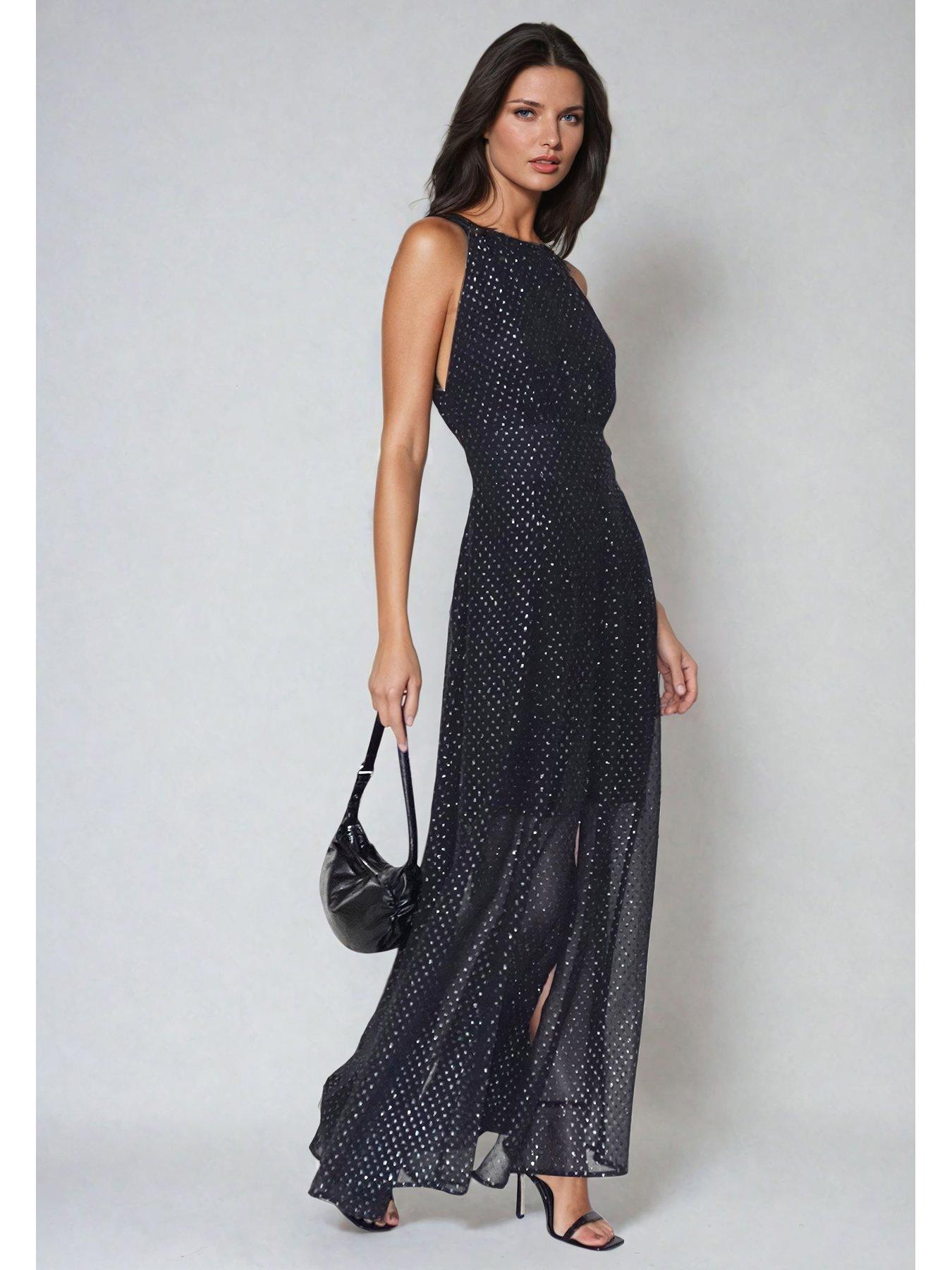 Image 3 of 4 of Religion Halterneck Maxi Dress - Grey