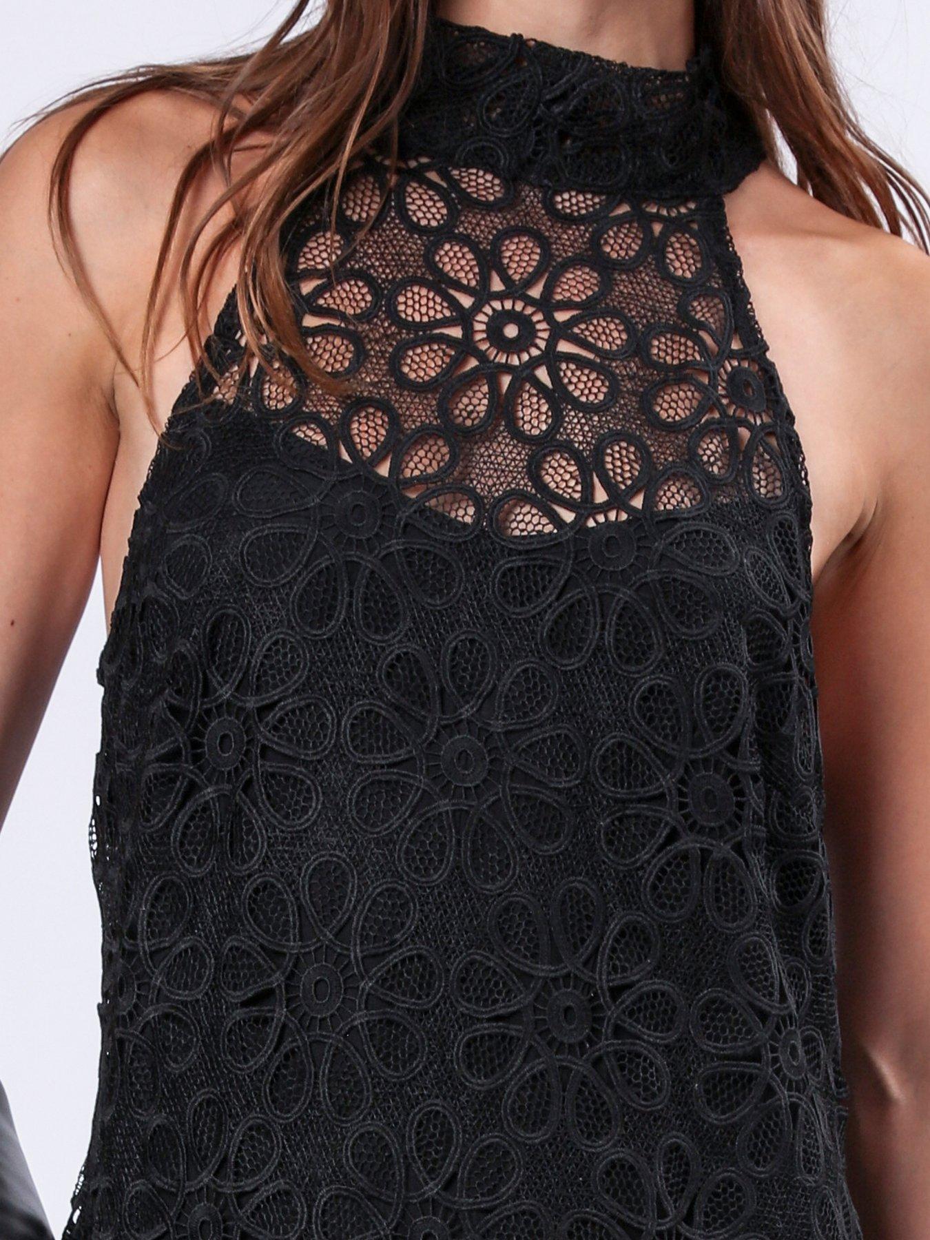 Image 5 of 5 of Religion Tie Sash Halterneck Maxi Dress - Black