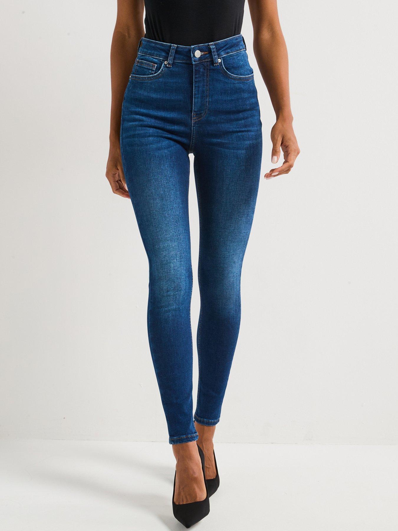 undefined High Waist Authentic Skinny Jeans - Dark Wash