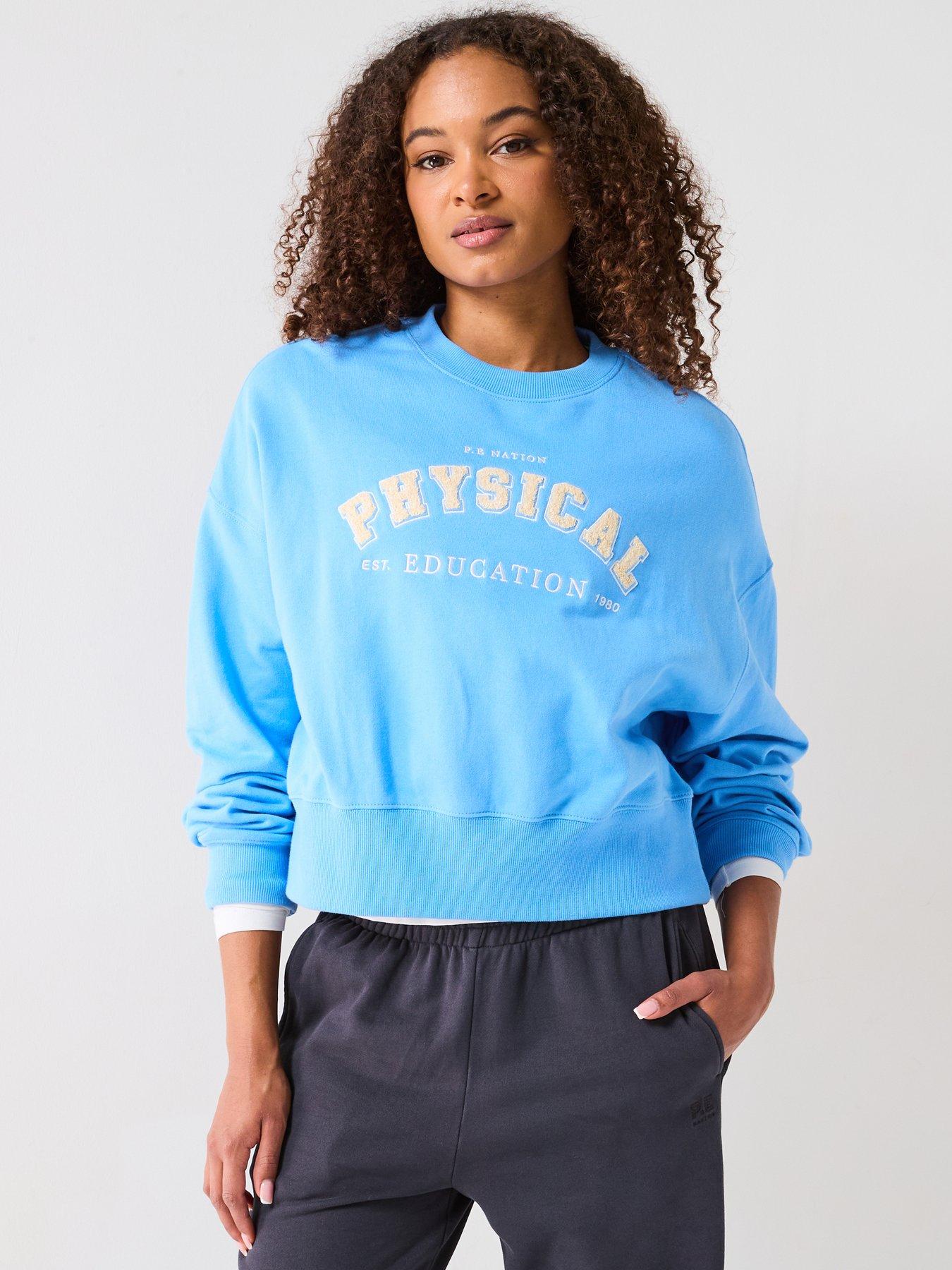 undefined Womens Physical Crew Neck Sweatshirt - Cornflower Blue