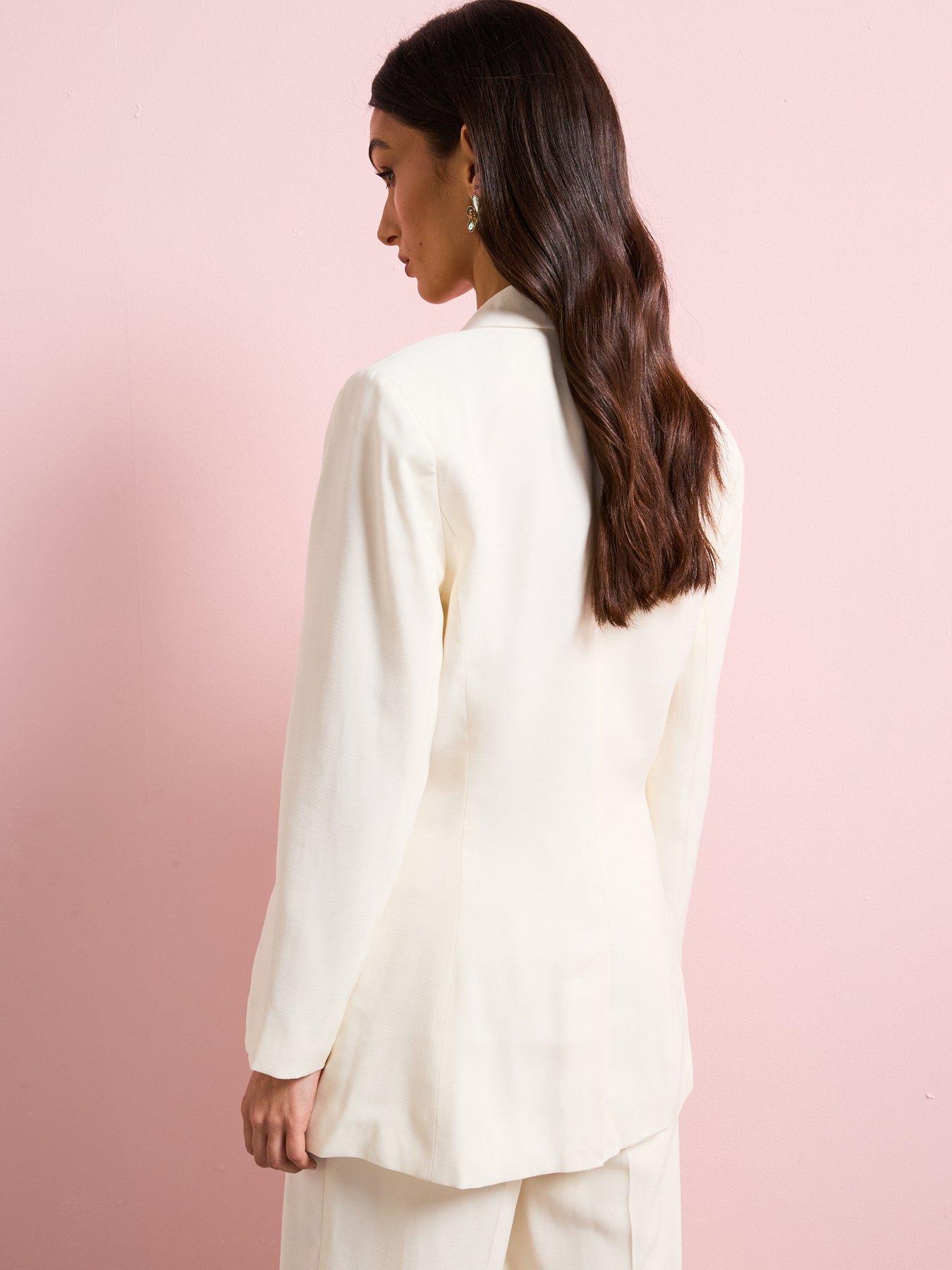 Image 2 of 6 of V by Very Slim Blazer -&nbsp;Cream