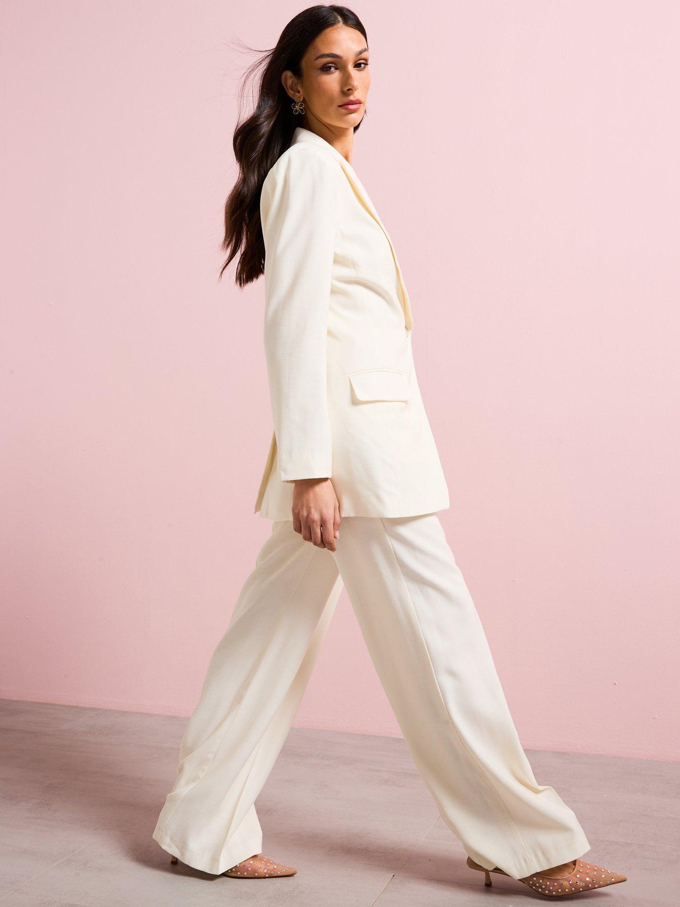 Image 3 of 6 of V by Very Slim Blazer -&nbsp;Cream