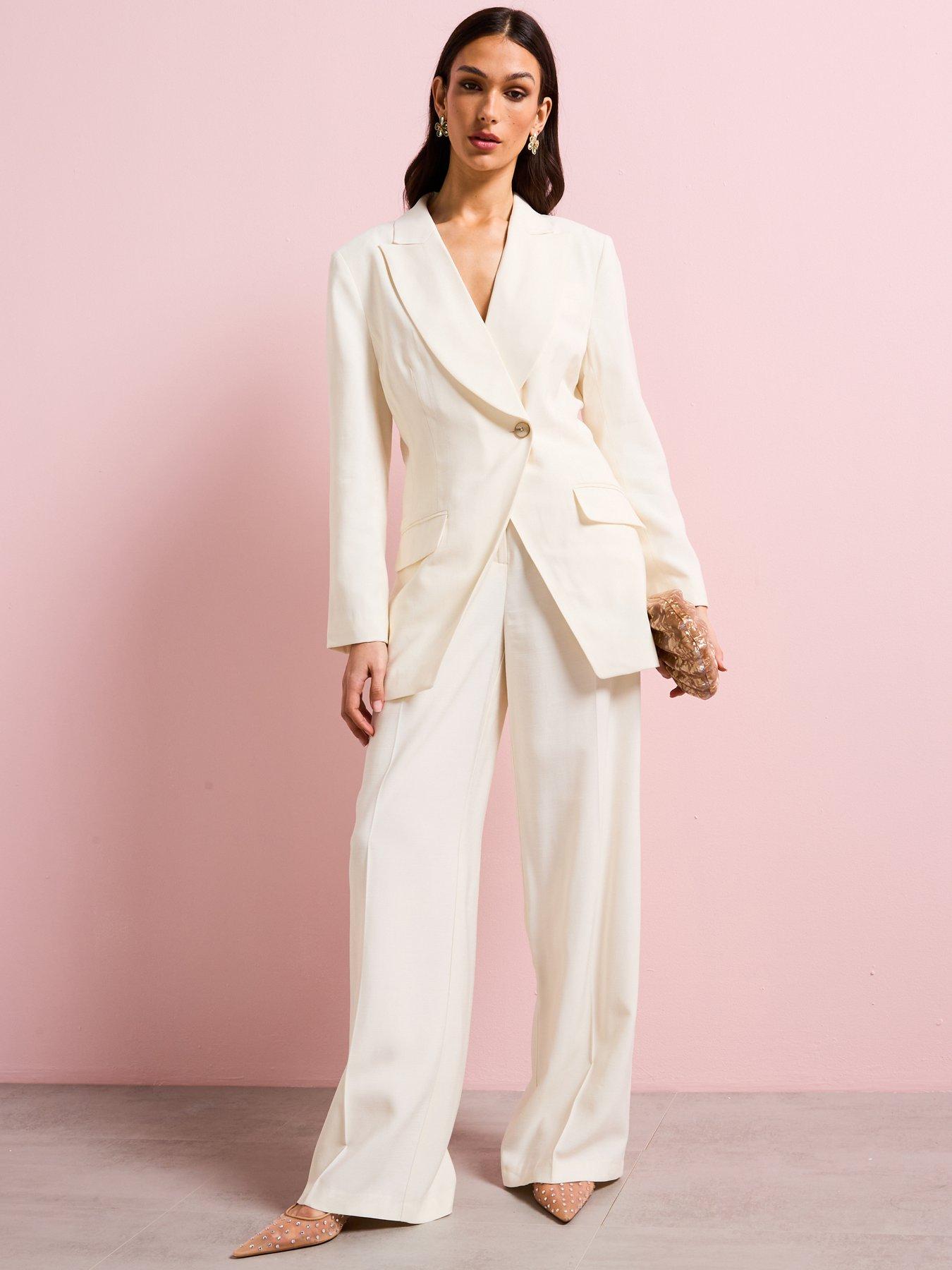 Image 6 of 6 of V by Very Slim Blazer -&nbsp;Cream
