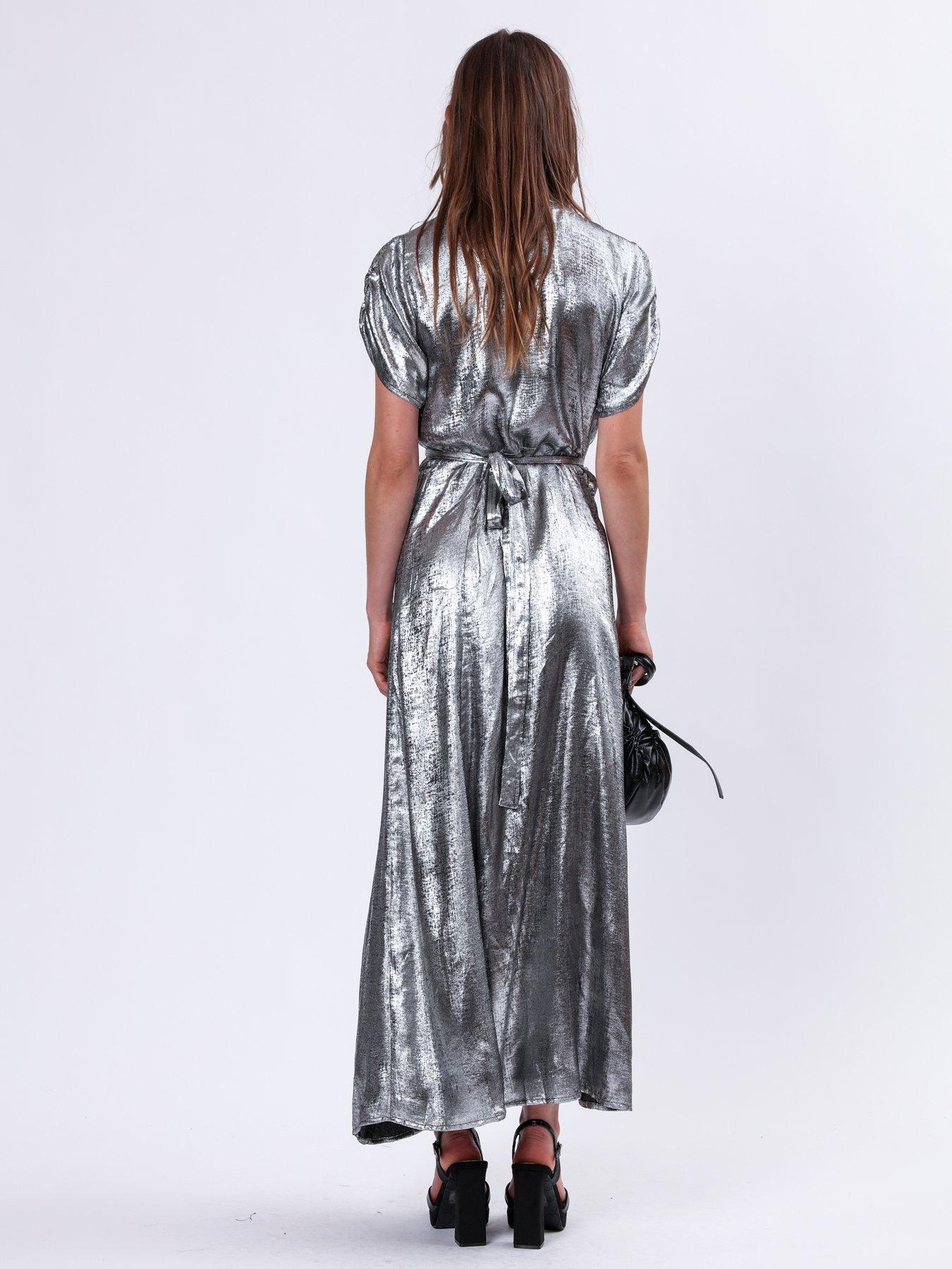 Image 2 of 5 of Religion Fold Wrap Maxi Dress - Grey