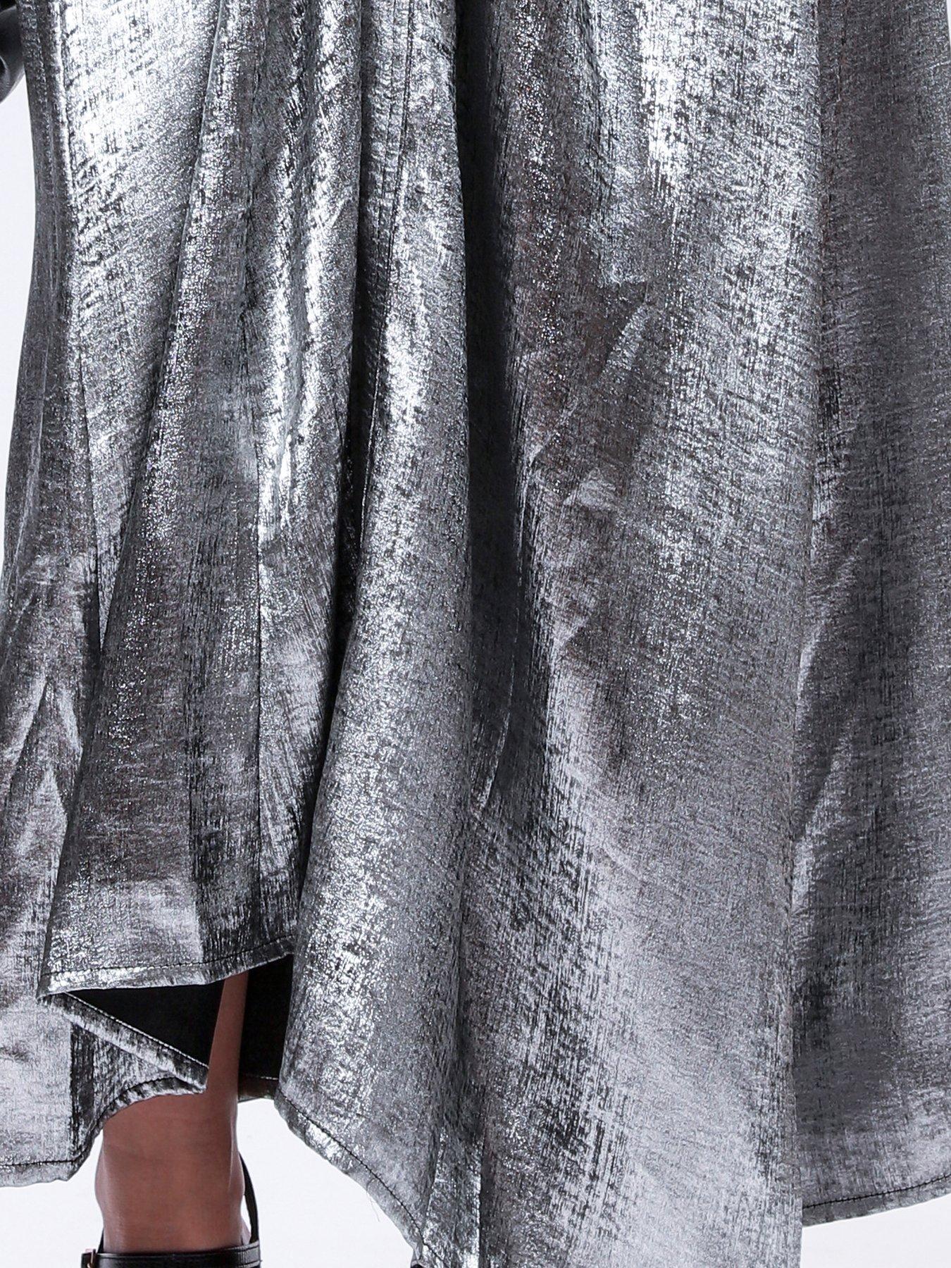 Image 5 of 5 of Religion Fold Wrap Maxi Dress - Grey