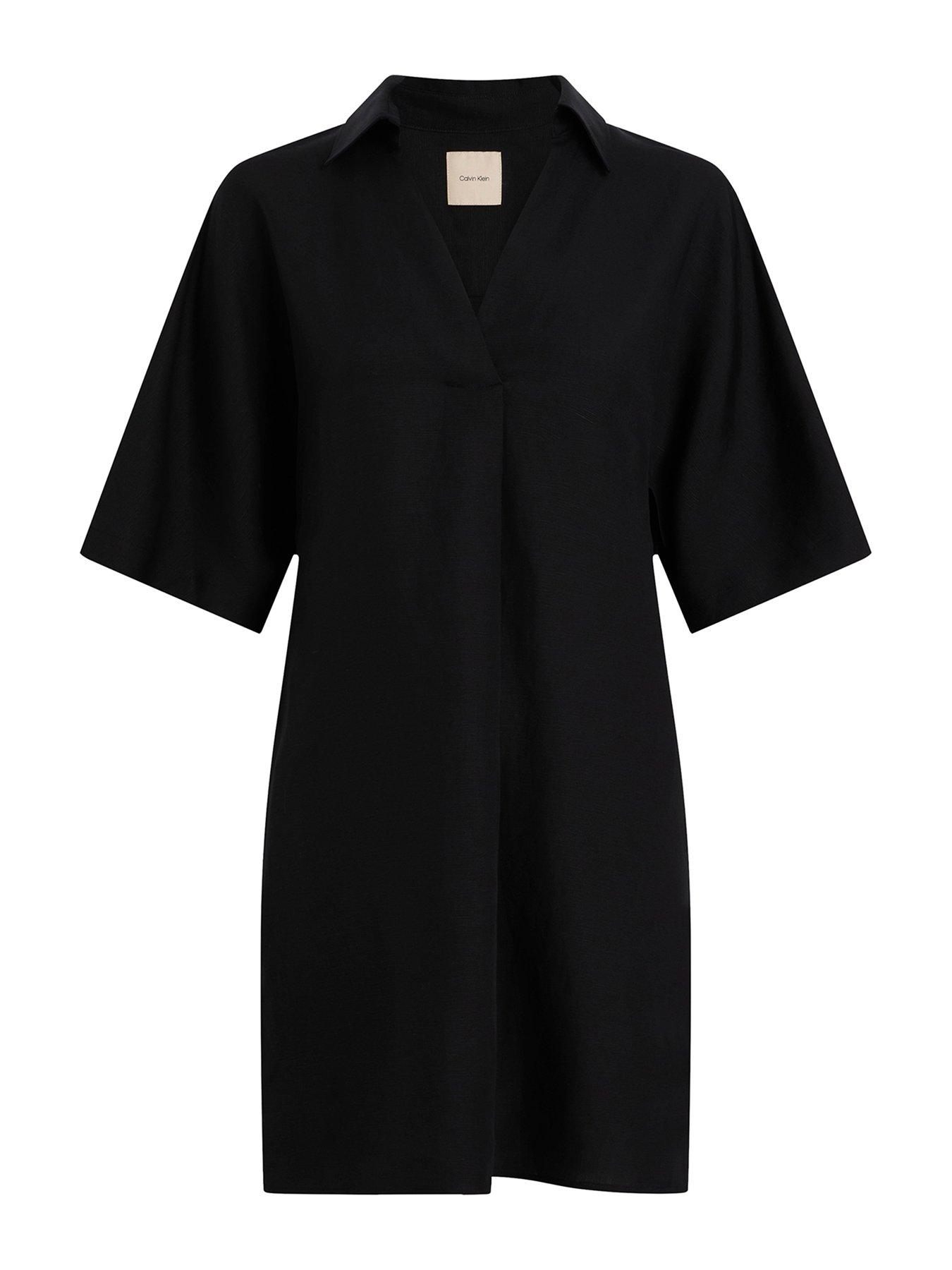 Calvin Klein Linen Shirt Dress - Black | Very