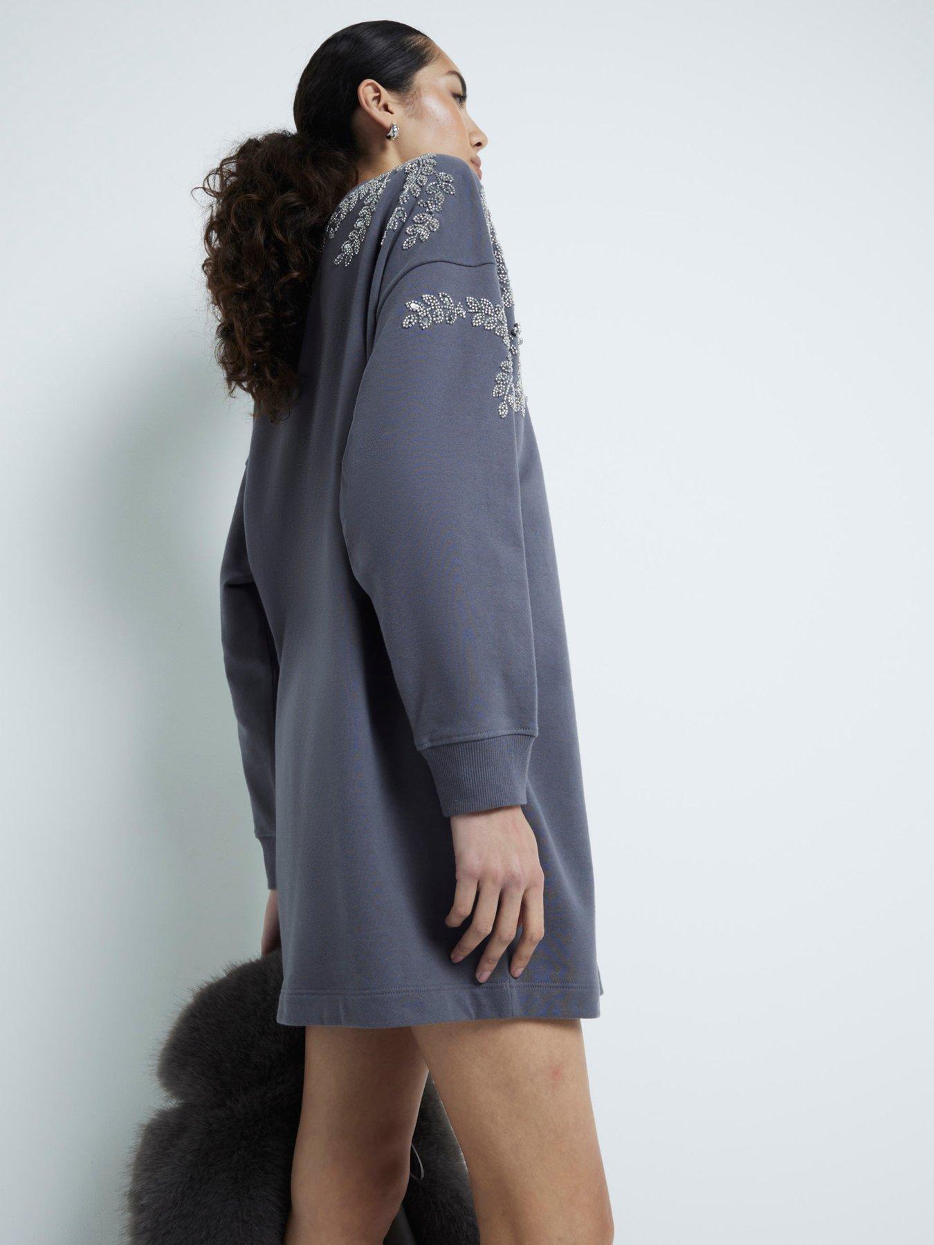 Scopex River Island Grey Jumper Dress New Look Roll Neck Knitted Mini Dress  In Cream  On Sale Now With Up To 70% Off Discover Exclusive Deals Savings  At BeyondStyle  Authentic
