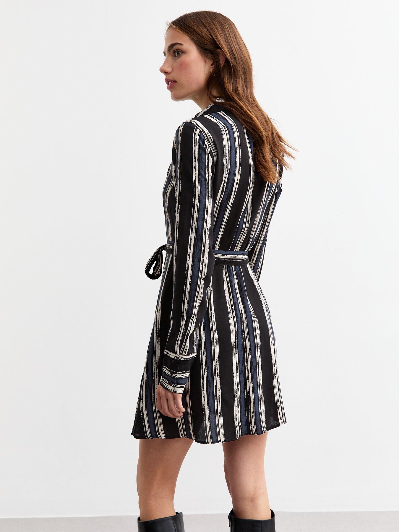 Maidstone Mini Shirt Dress Thin Blue Stripe