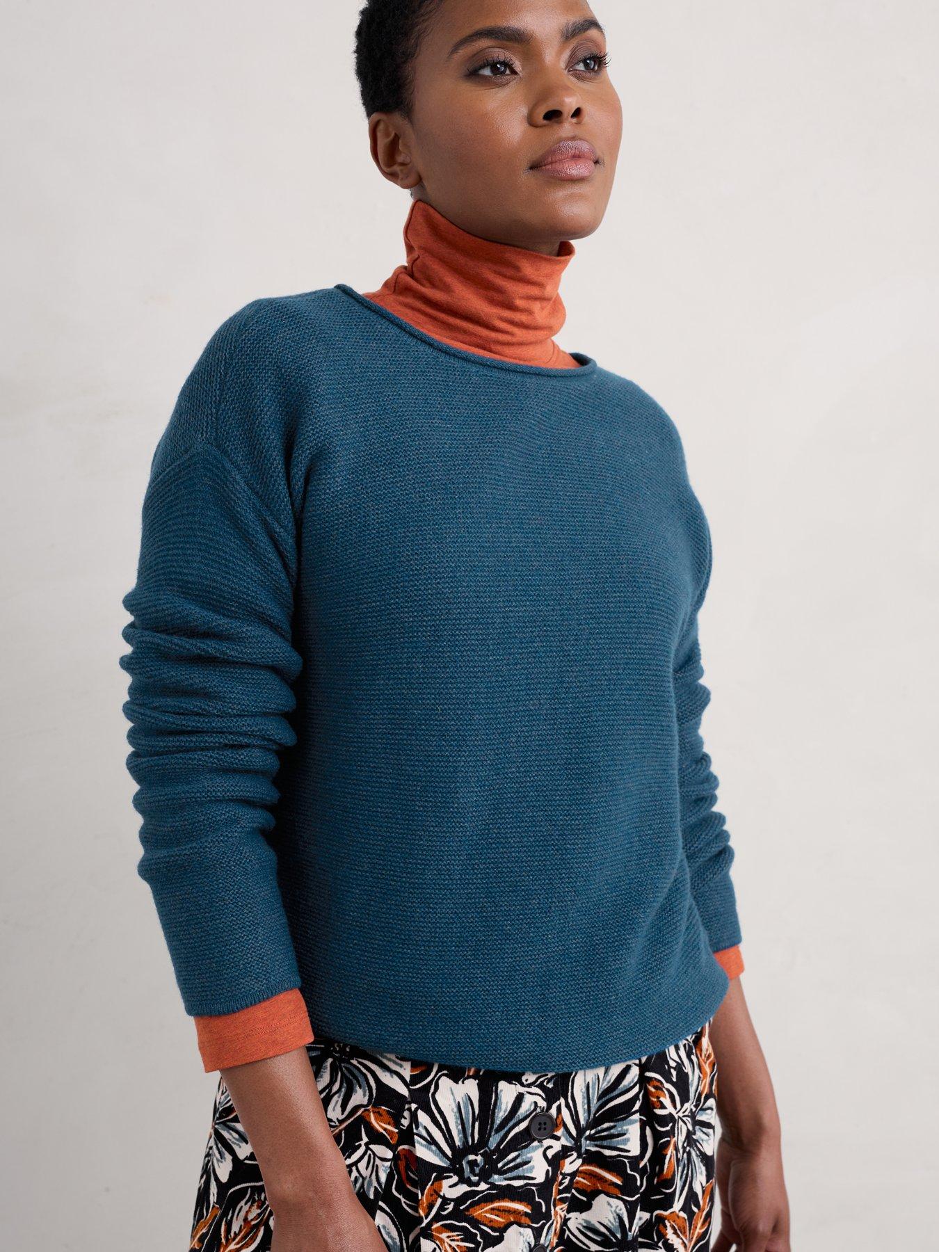 undefined Wool Rich Textured Jumper - Blue