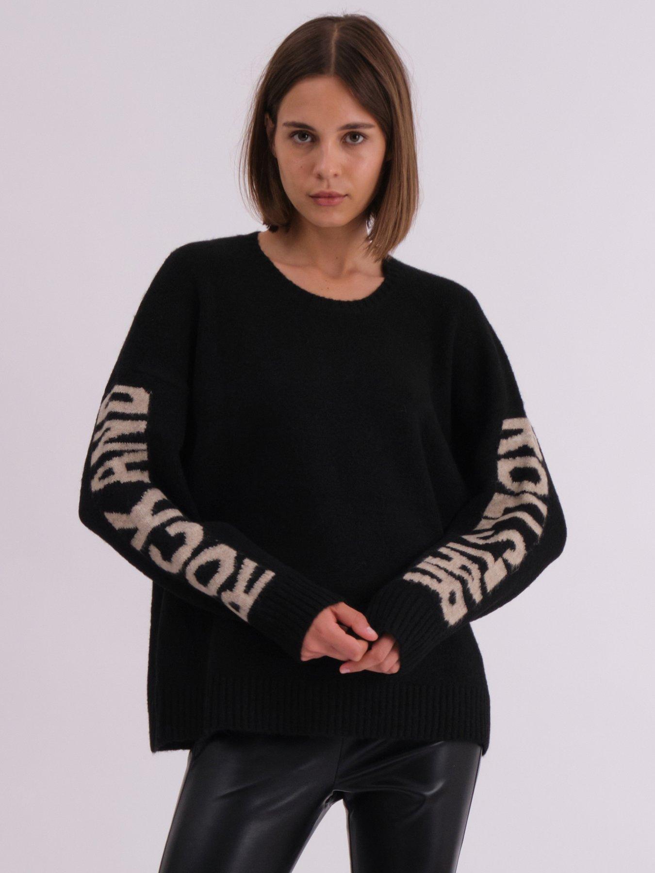 undefined Oversized Star Rock & Roll Jumper - Black