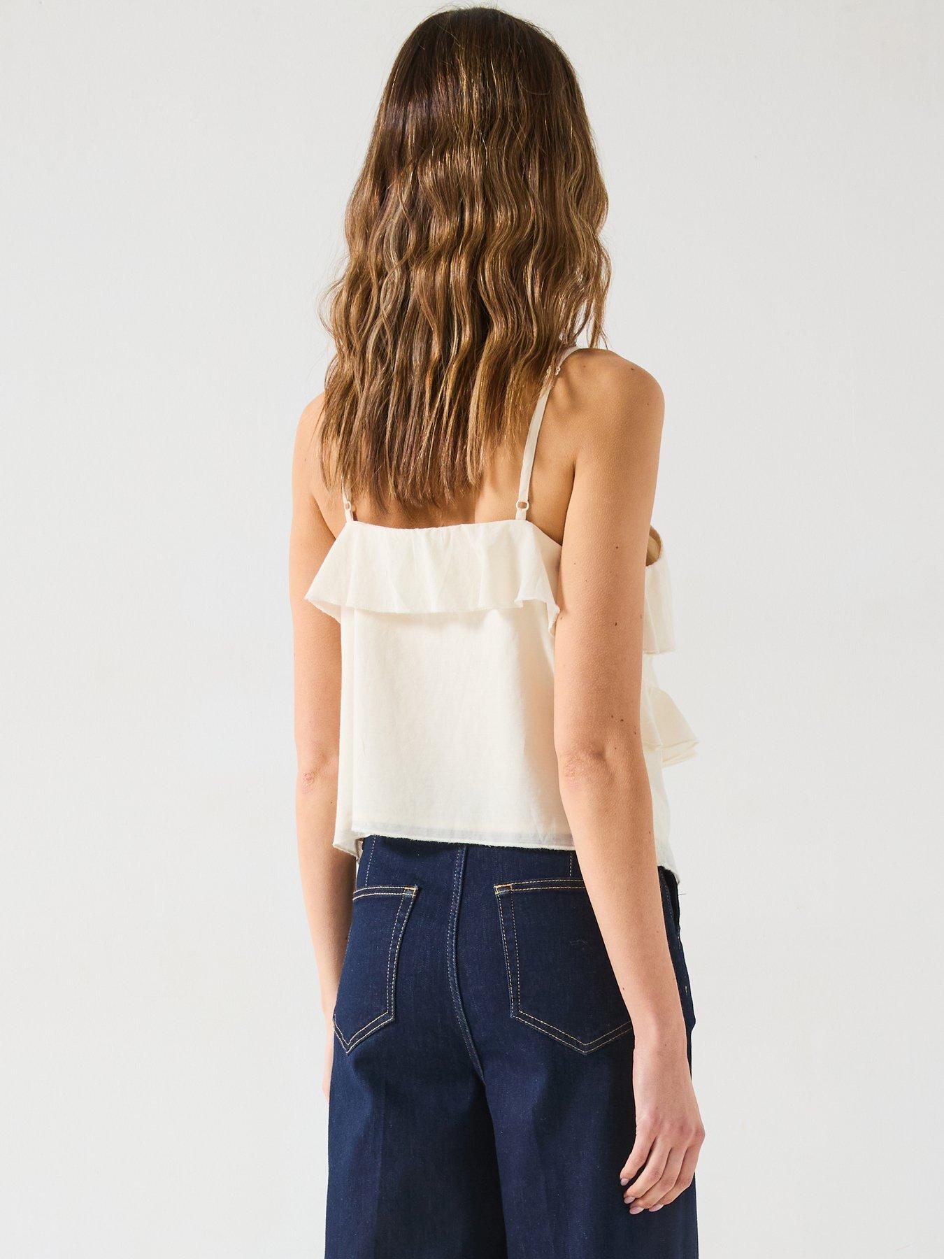V by Very Crinkle Button Through Occasion Cami - Cream | Very
