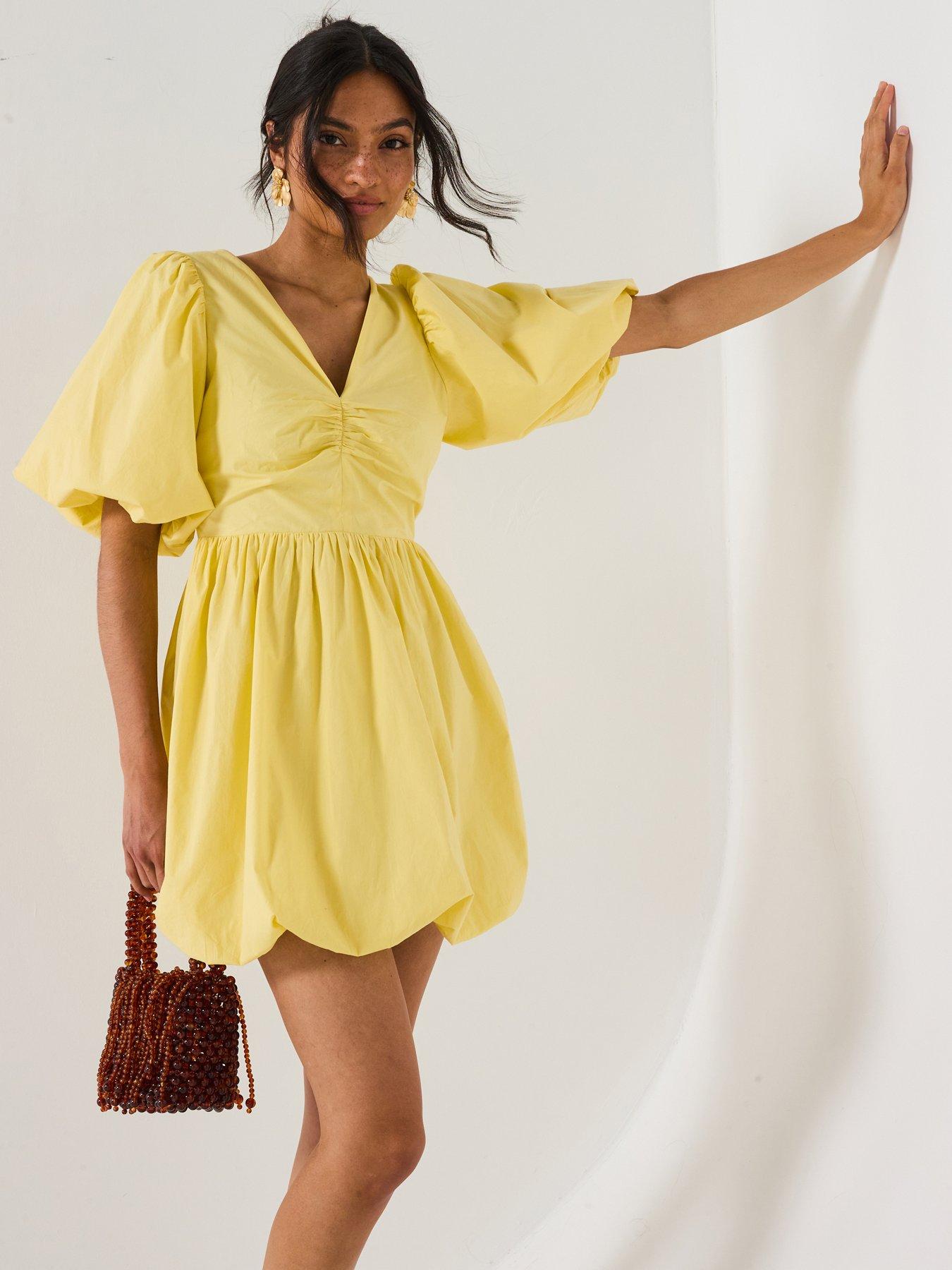 undefined Puffball Bow Back Mini Dress