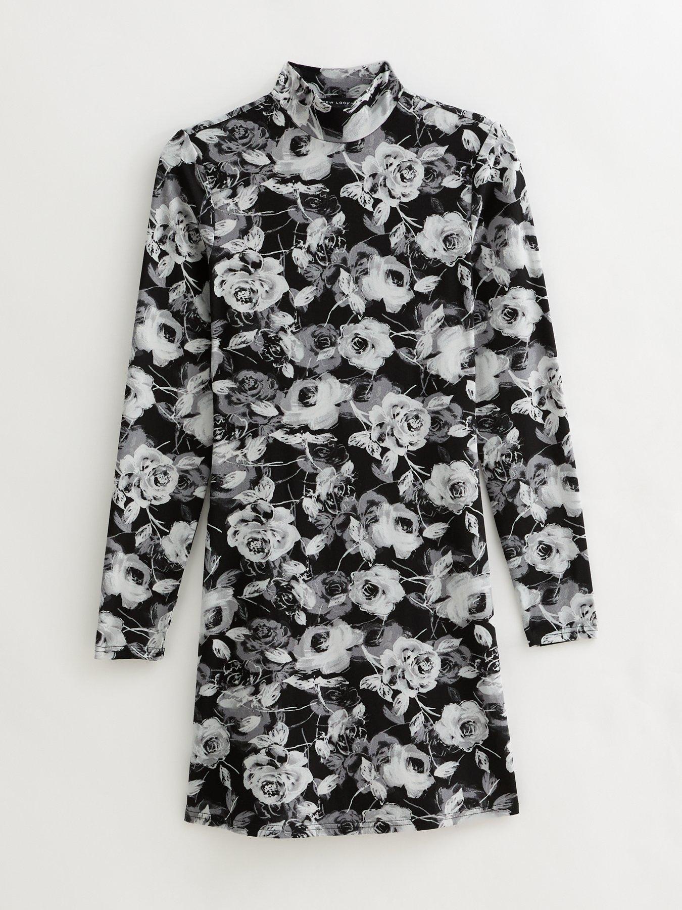 New Look Grey Floral Dress Ladies Dresses New Look Grey Floral Dress  DECKEDUP Grey Beige