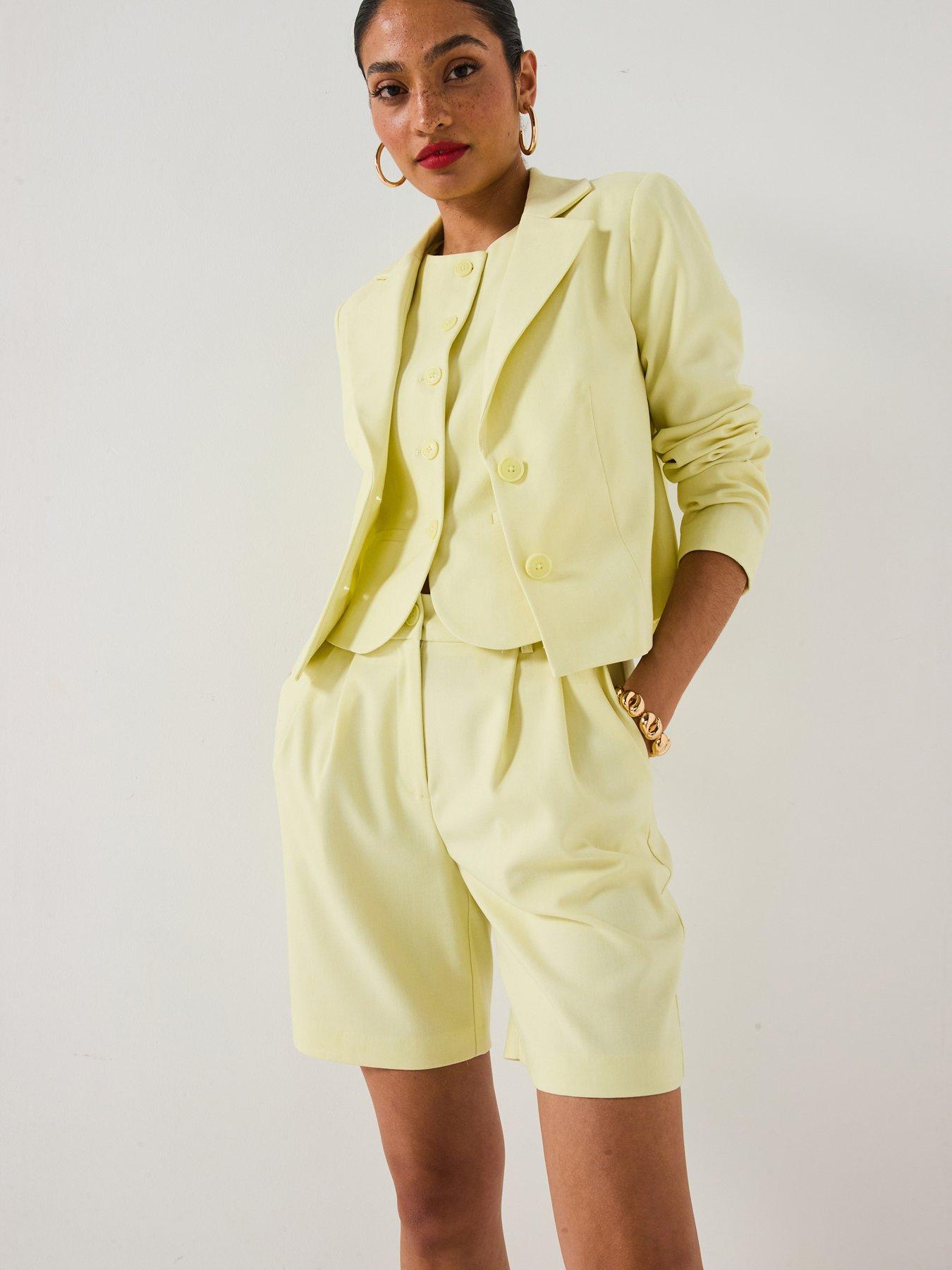 undefined Boxy Blazer Co-Ord - Lemon