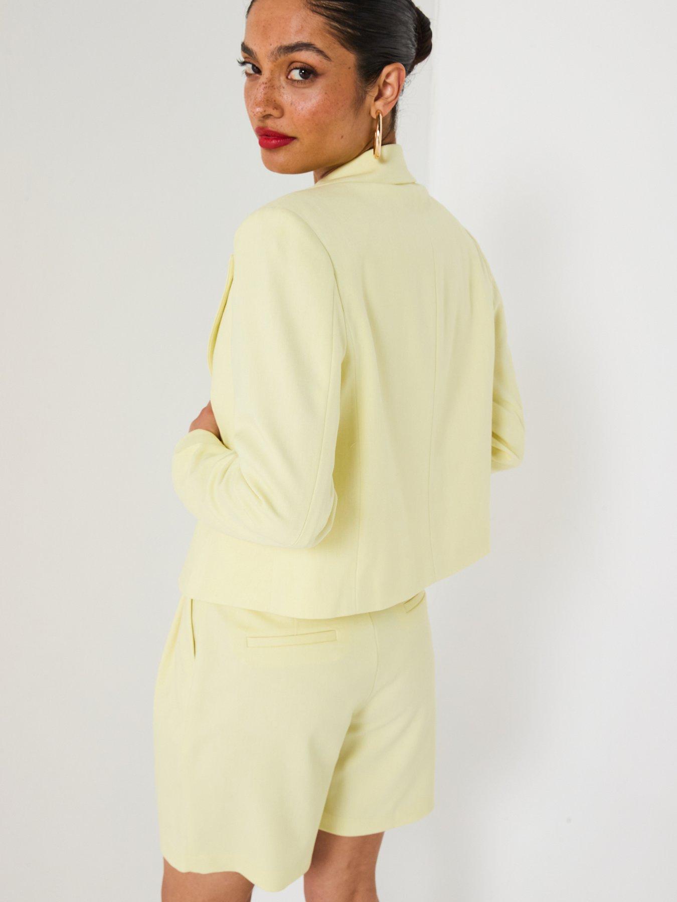 Image 2 of 6 of V by Very Boxy Blazer Co-Ord - Lemon