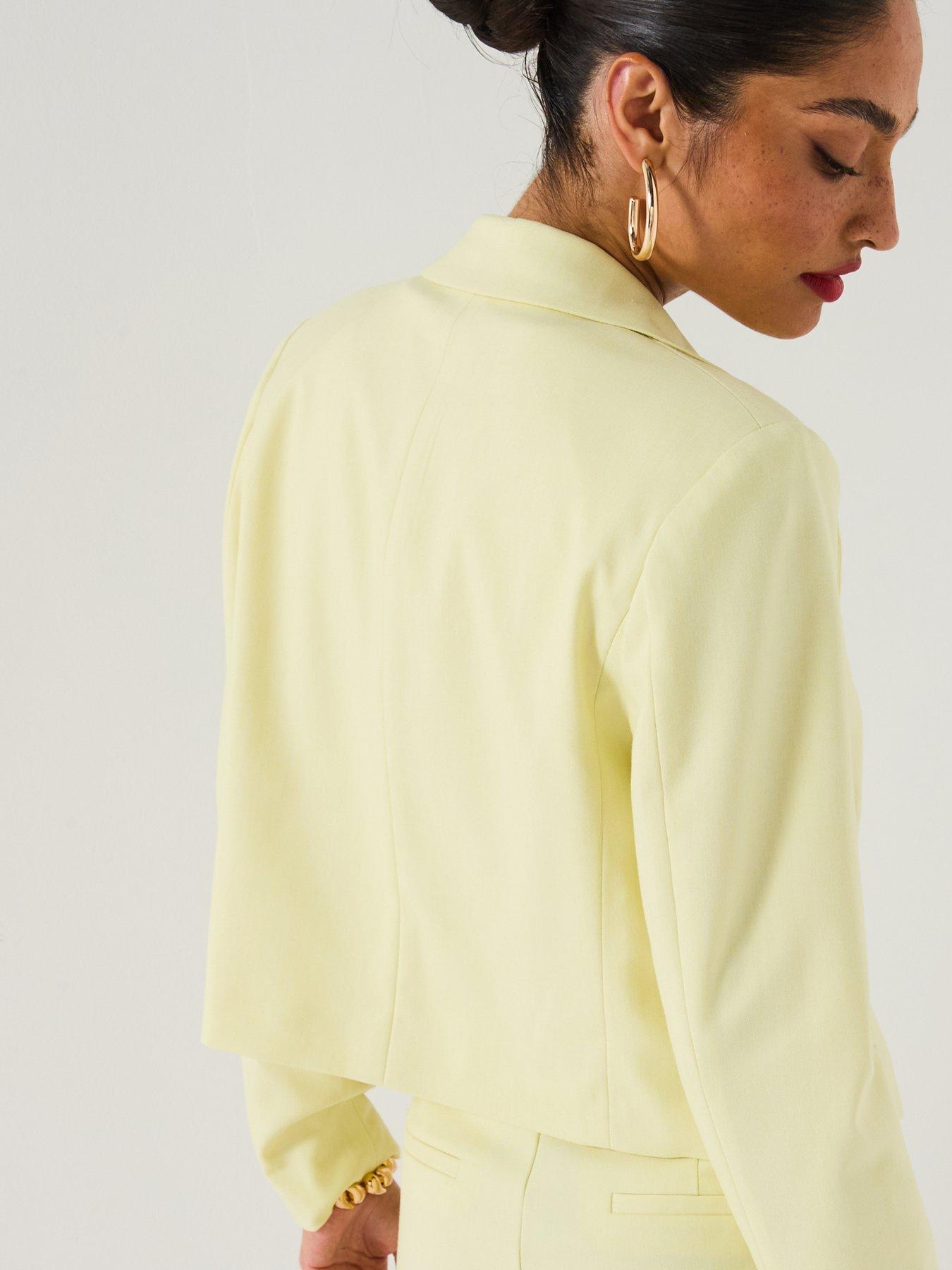 Image 6 of 6 of V by Very Boxy Blazer Co-Ord - Lemon