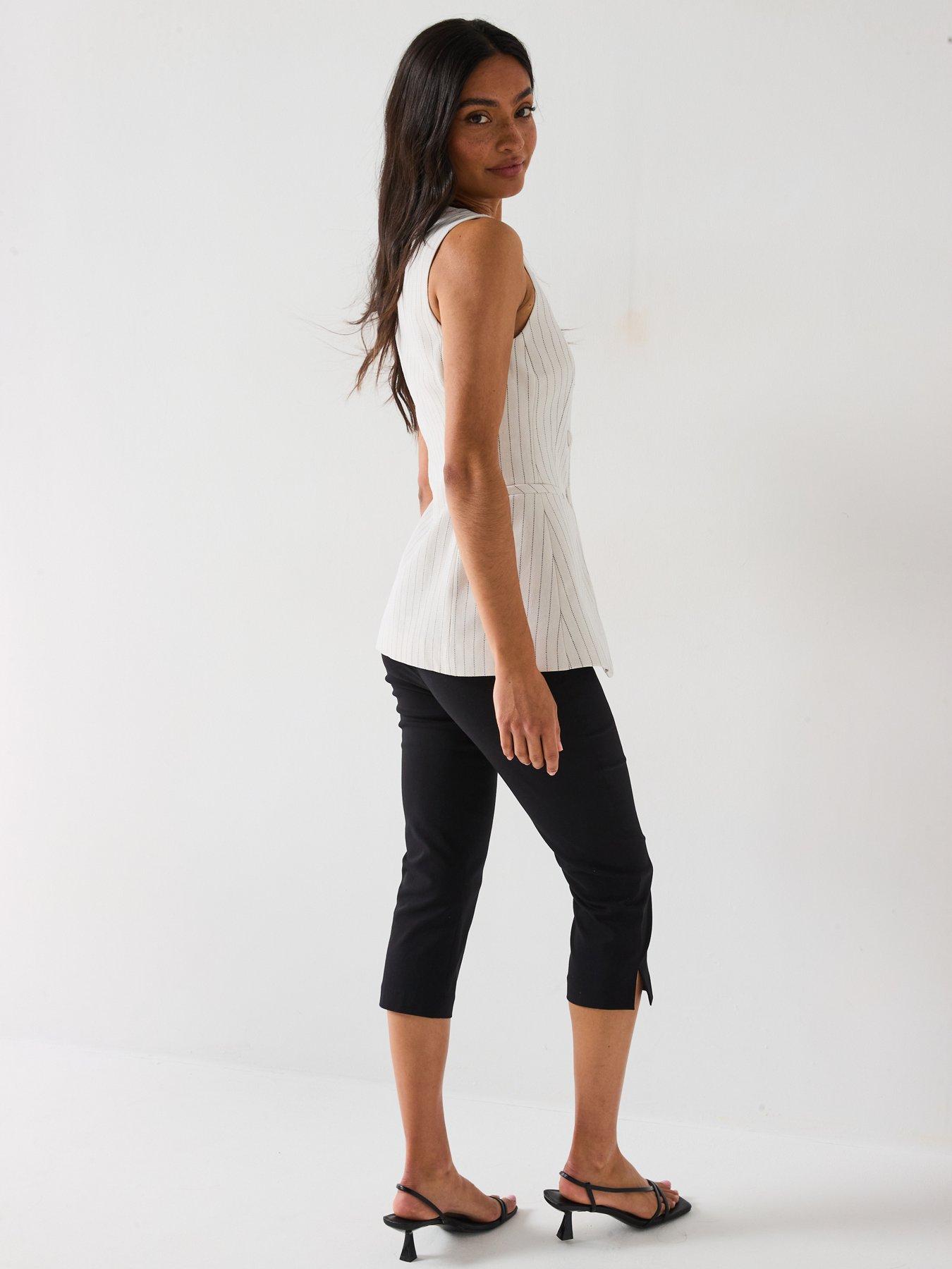 Image 6 of 6 of V by Very Stripe Button Through Waistcoat - Beige