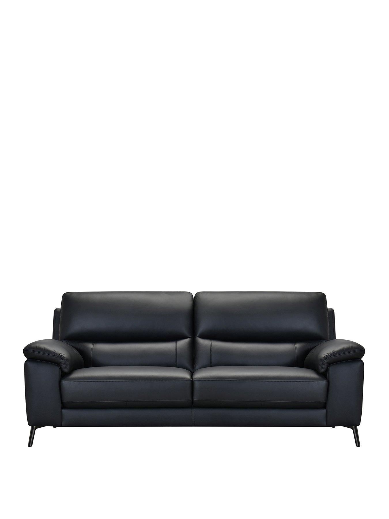 Product photograph of Very Home Lesta 3 Seater Leather Sofa from very.co.uk