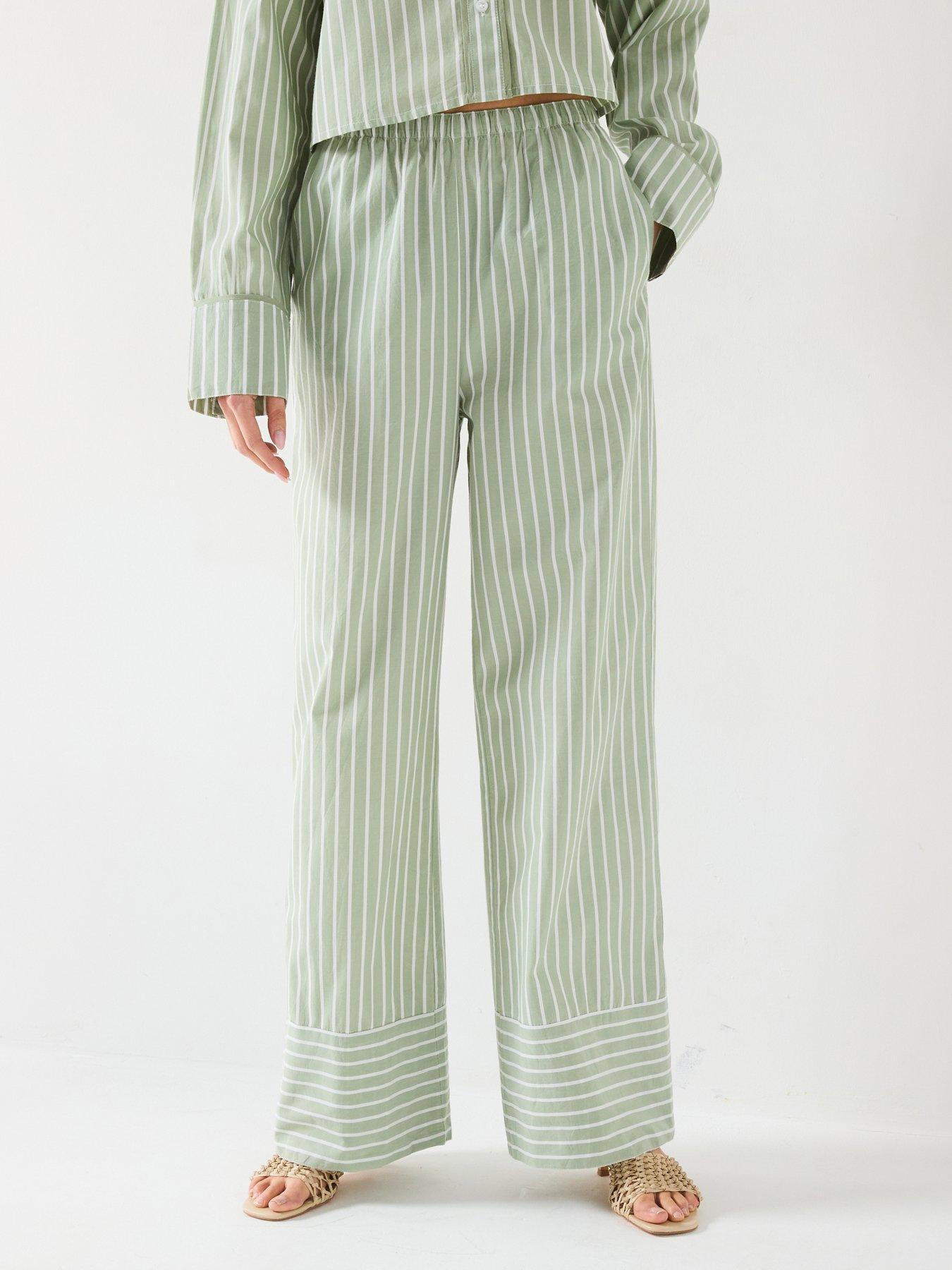 V by Very: Stripe Wide Leg Trouser Co-Ord - Pink