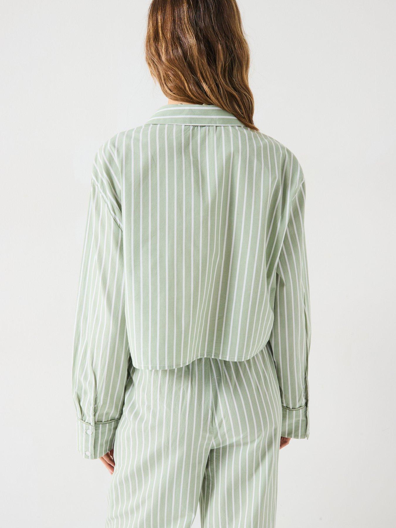 Image 2 of 6 of V by Very Crop Stripe Shirt Co-Ord
