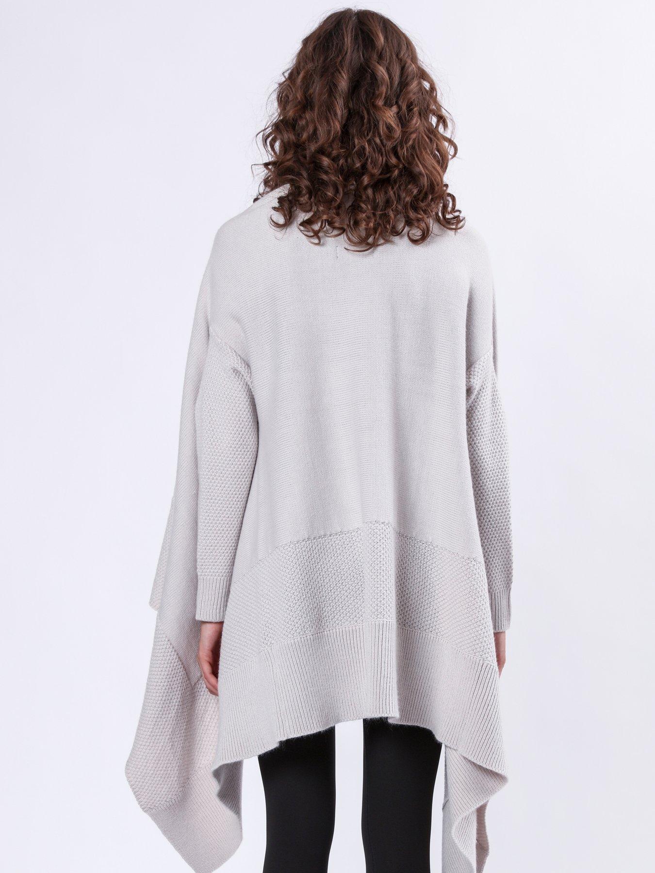Soft Yarn Draped Maxi Cardigan Grey