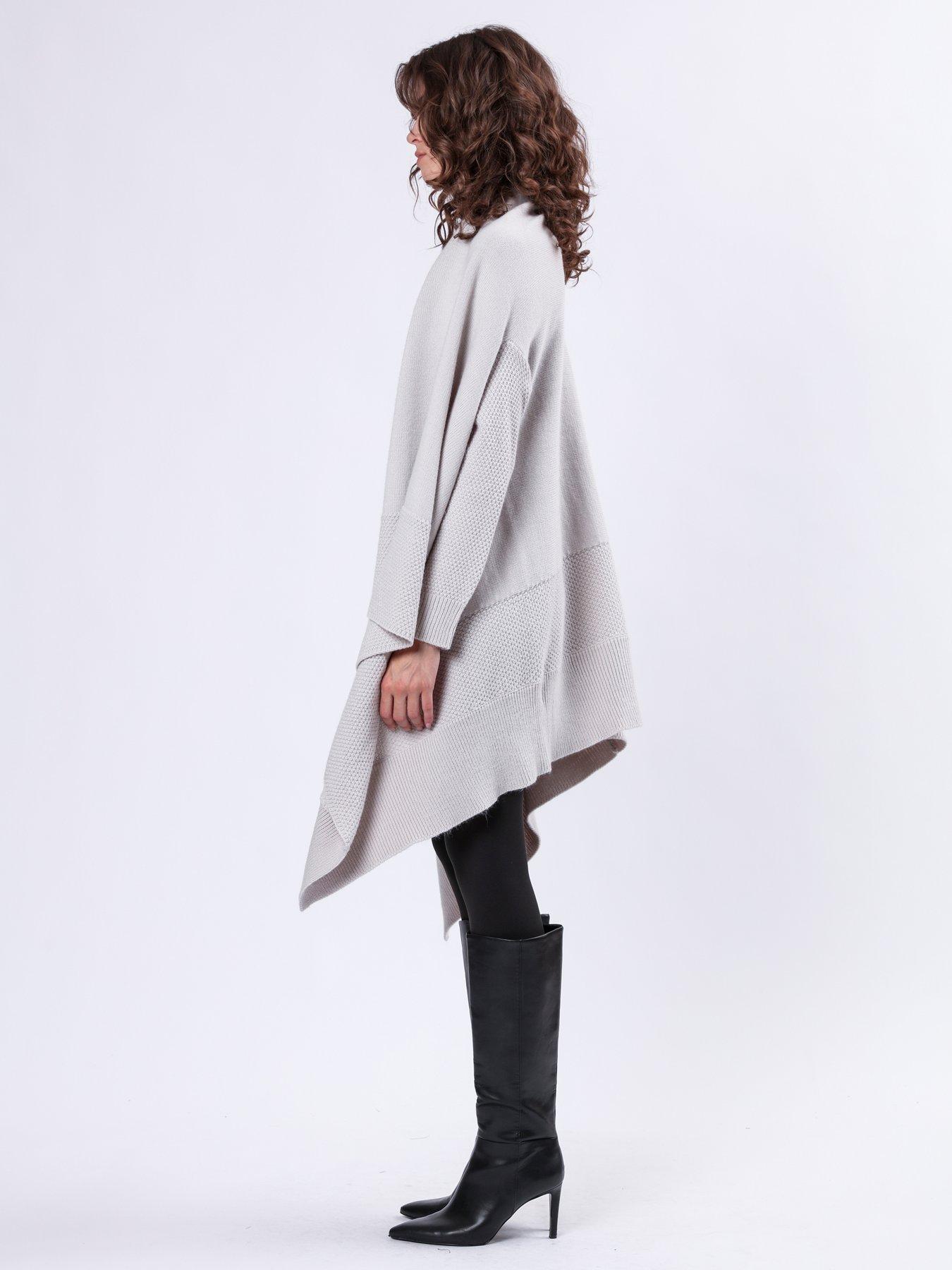 Image 4 of 6 of Religion Soft Yarn Draped Maxi Cardigan - Grey