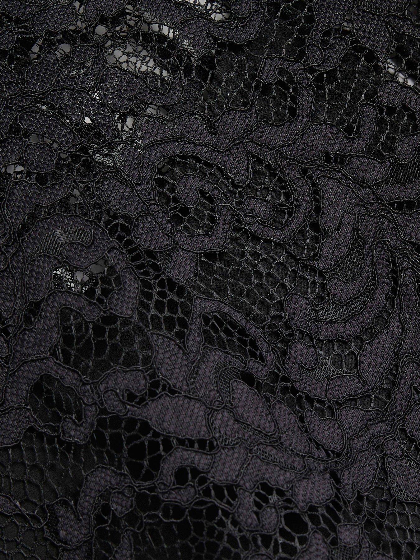 Image 6 of 6 of River Island Lace Top - Black