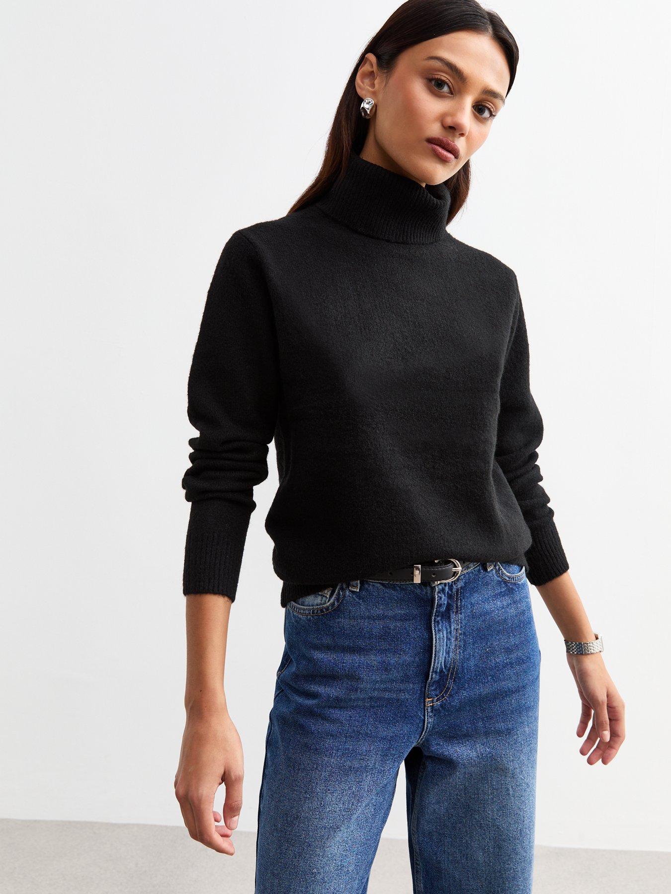 New look black polo neck jumper hotsell